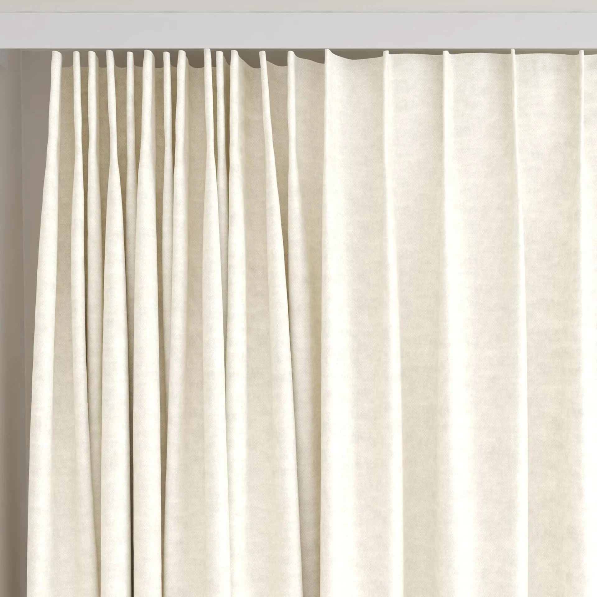 Top view of Colourwash Angora, on curtain rail