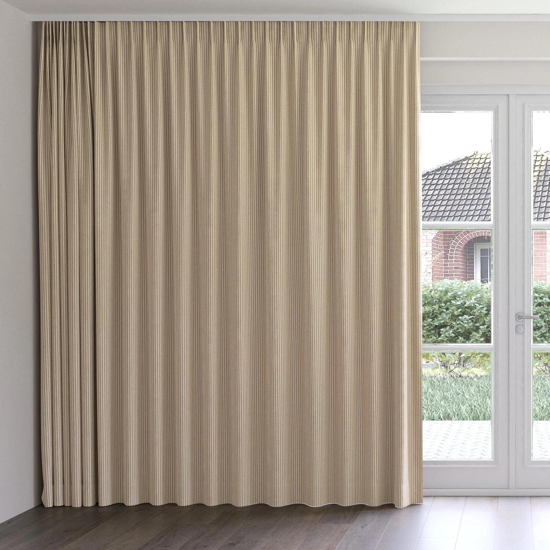 Front view of Embrace Doe, on curtain rail