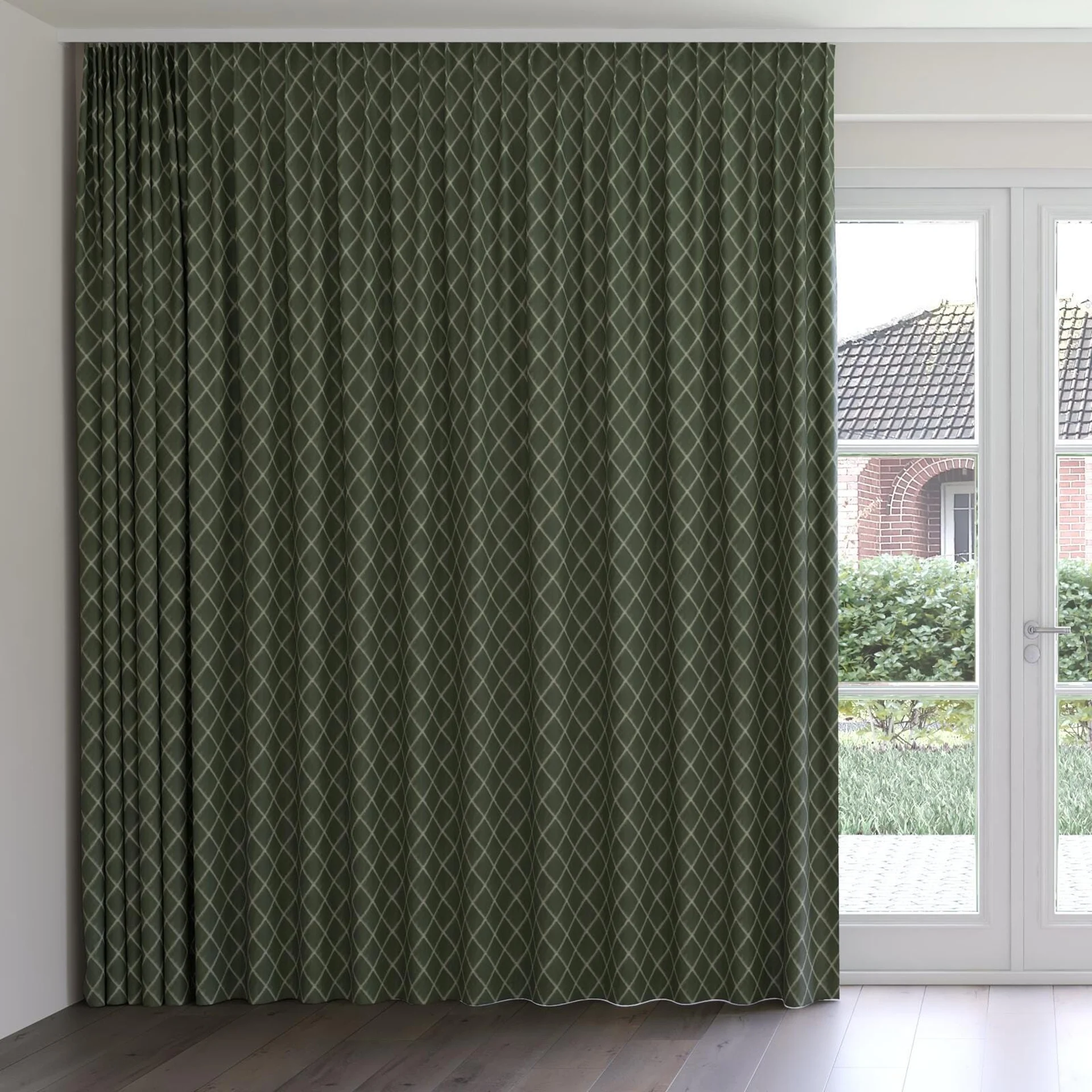 Front view of Pantheon Thyme, on curtain rail