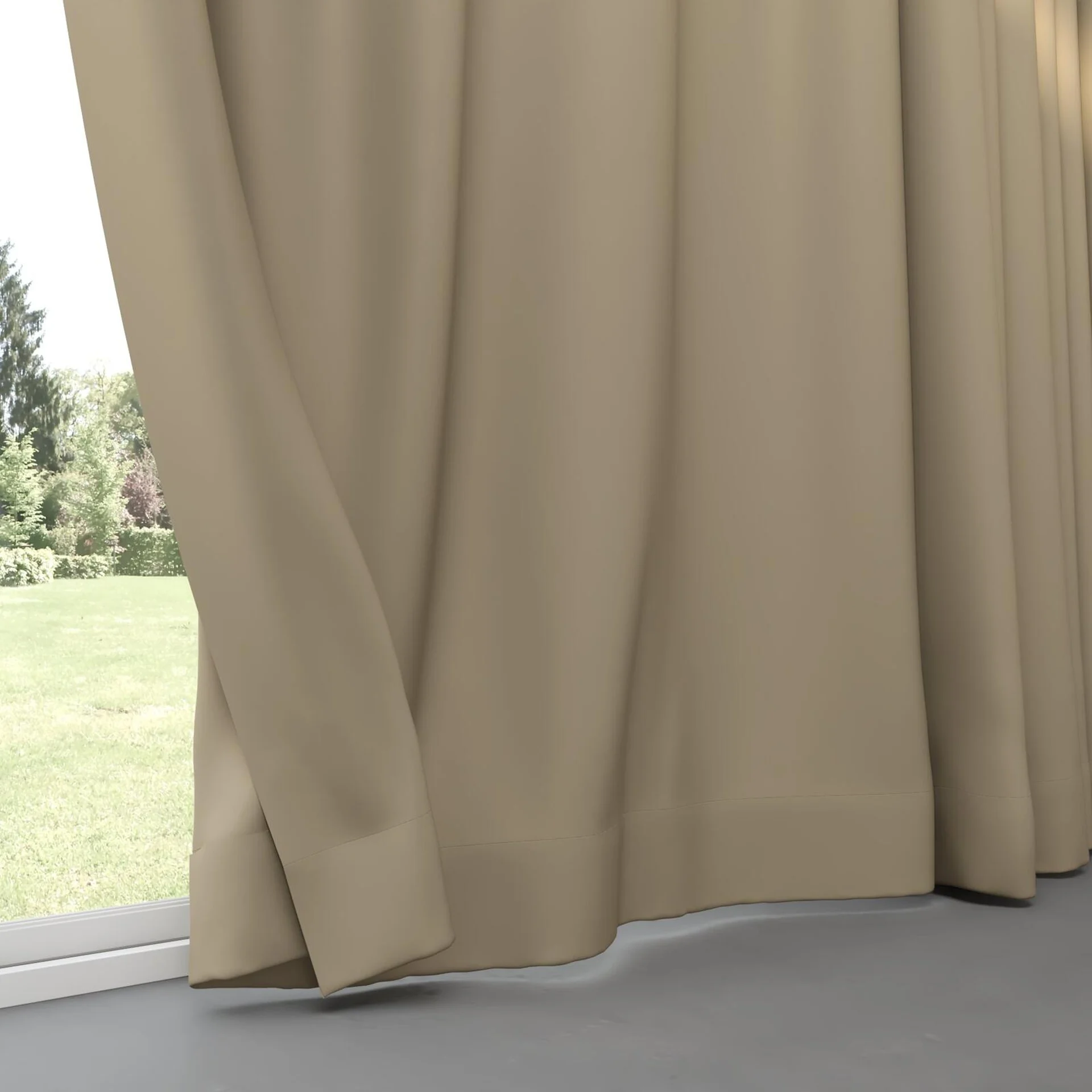 Bottom view of Ultra Dim Fresco, pinch pleat