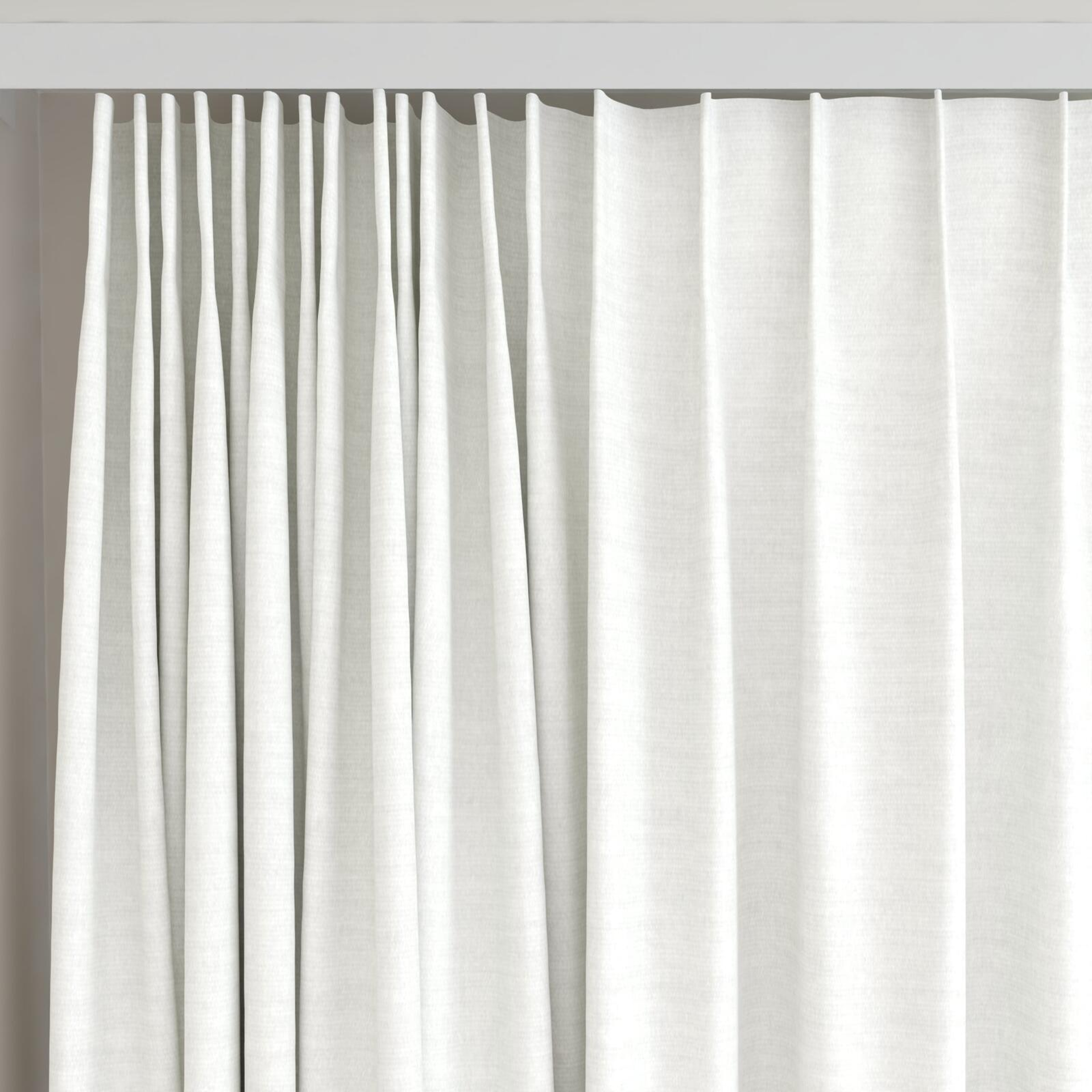 Top view of Drama Snow, on curtain rail