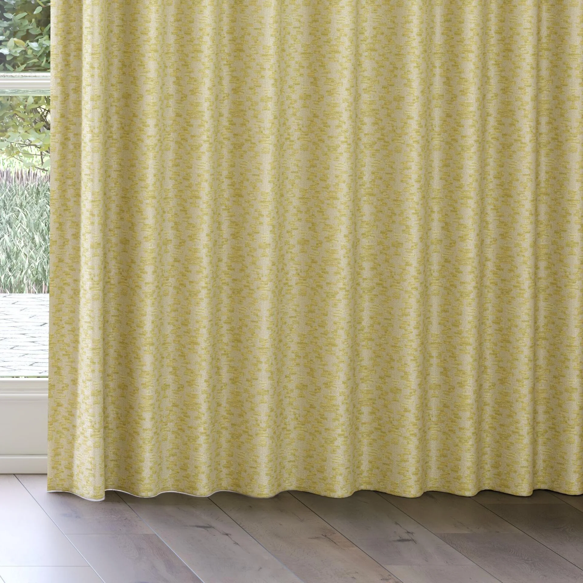 Bottom view of Kaoani Lemon, on curtain rail