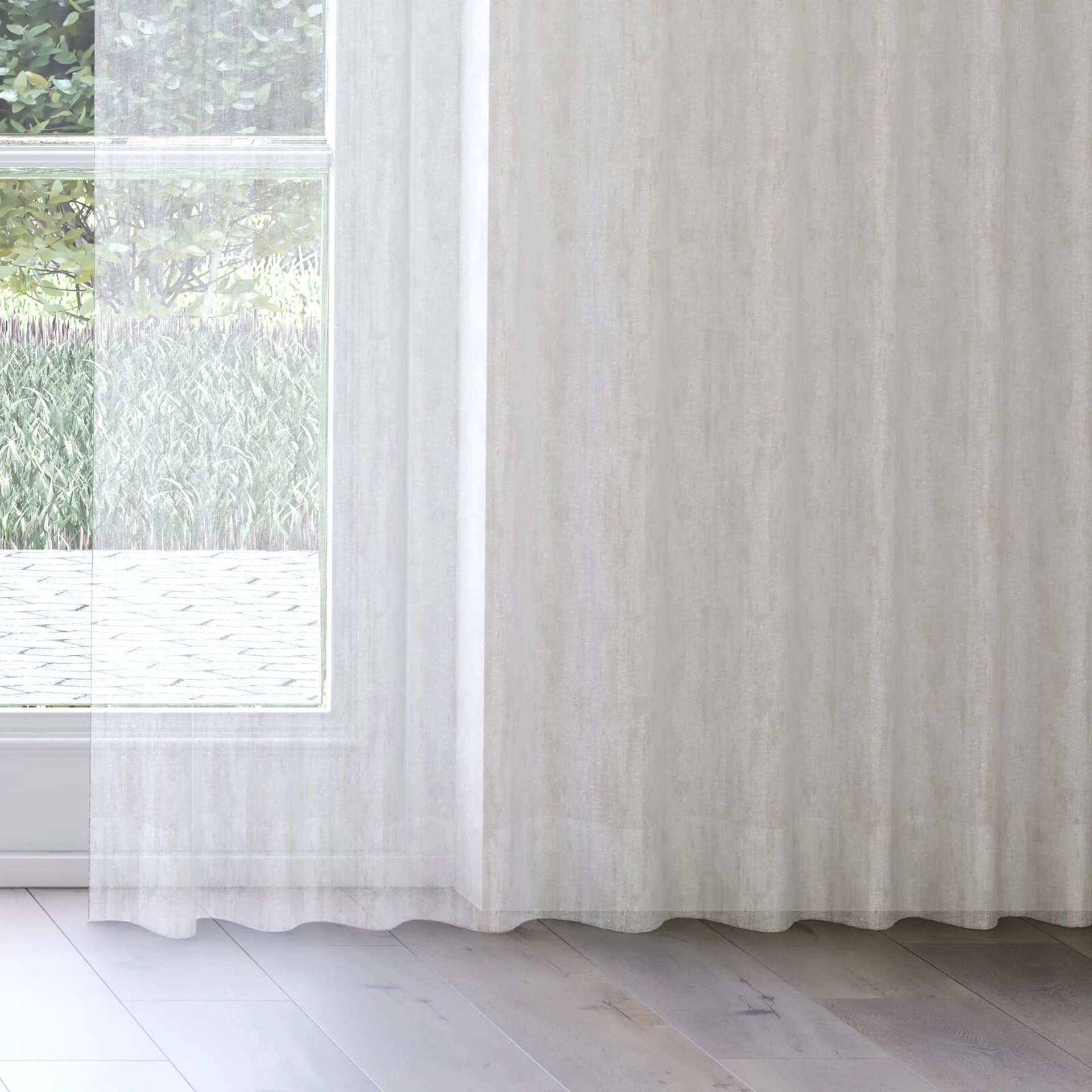 Bottom view of Tellaro Ice, on curtain rail