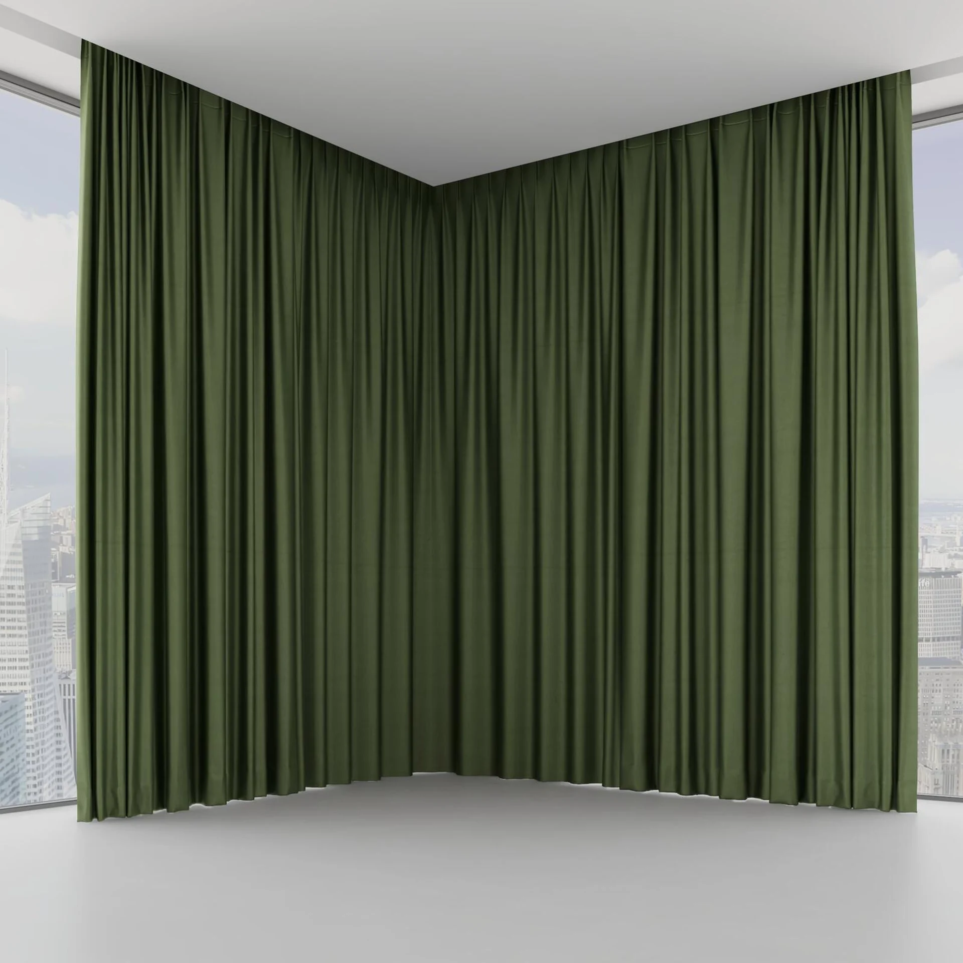 Front view of Warlock Olive, on hidden rail