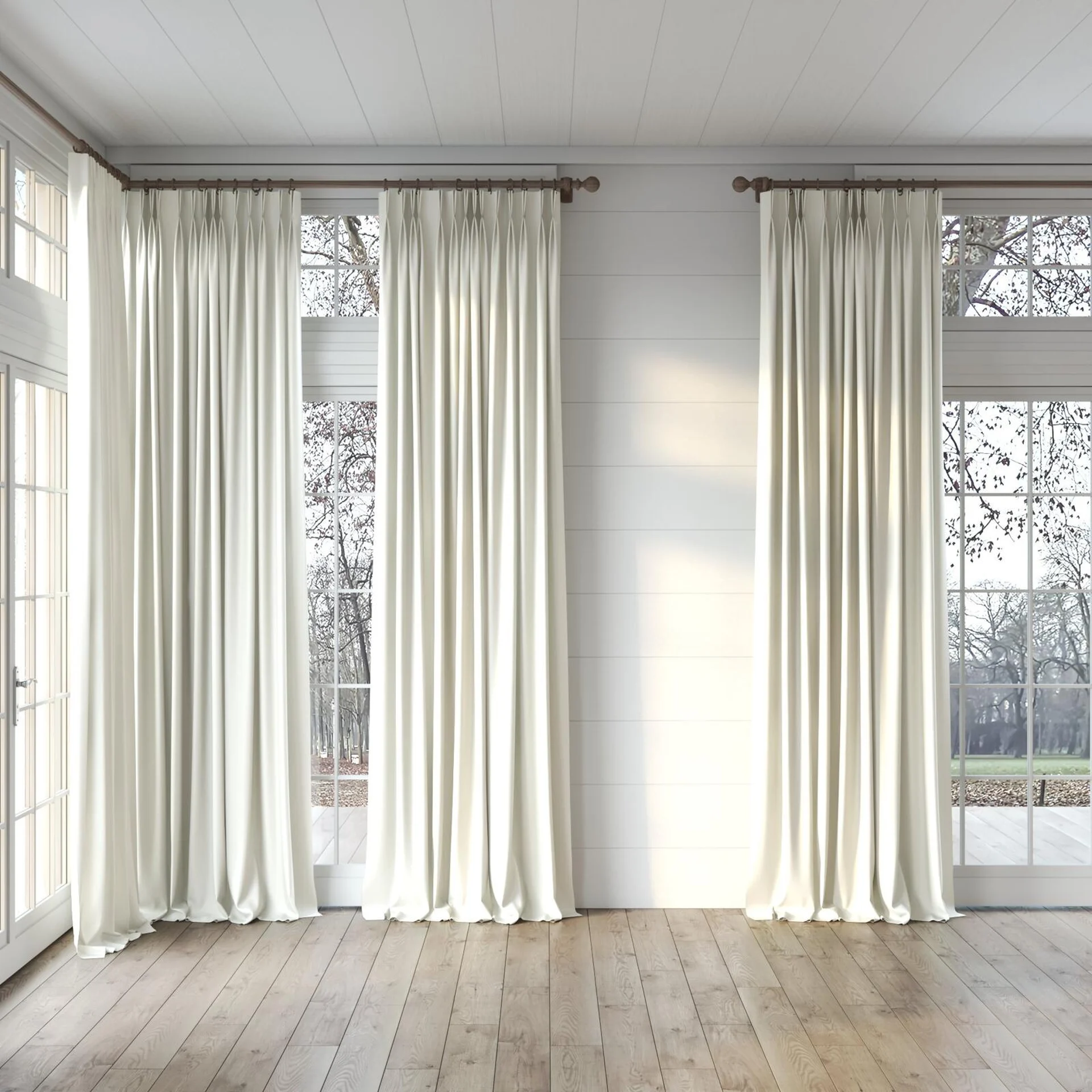 Full view of Soho Chalk-No Teflon, puddled, on curtain rod