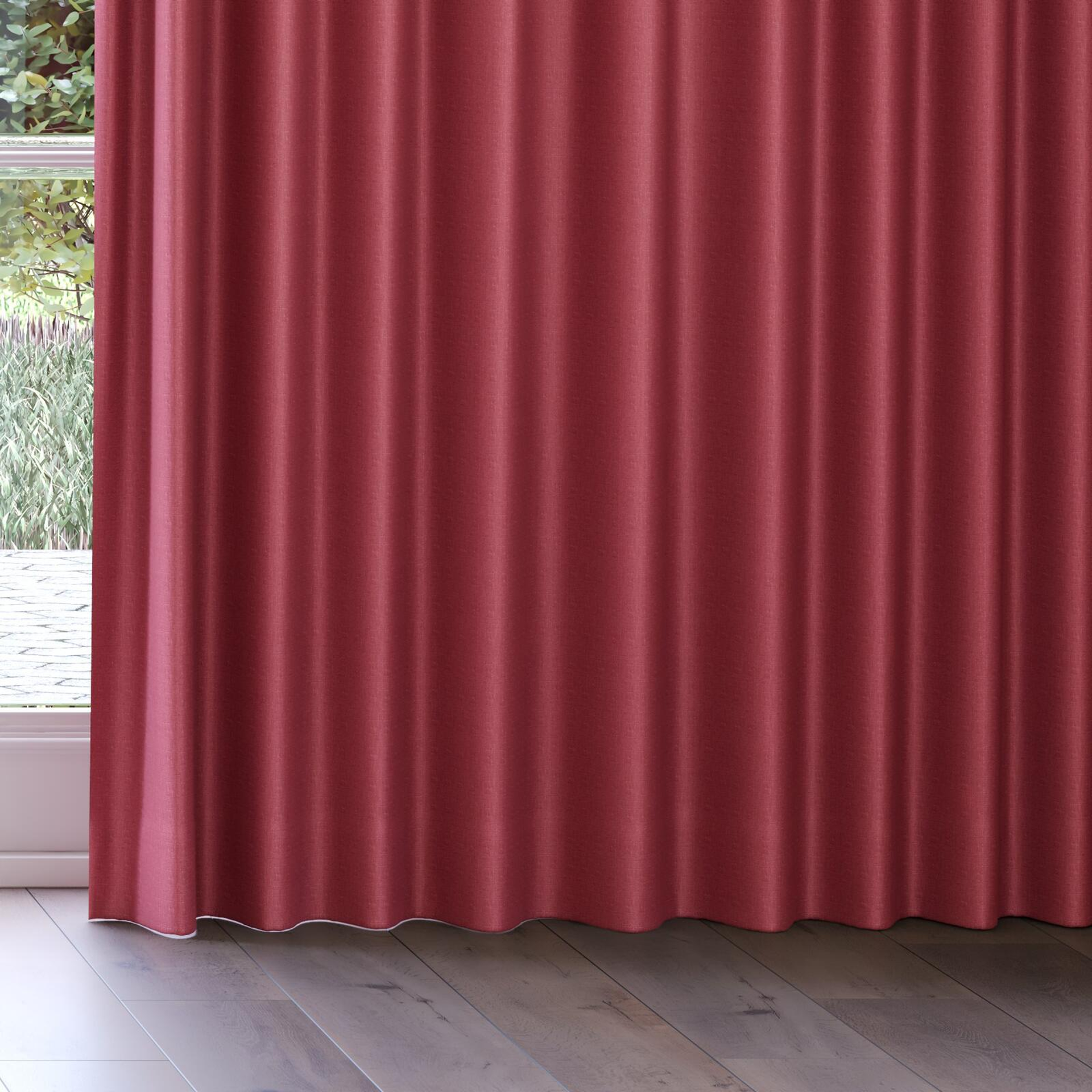 Bottom view of Tonga Peony, on curtain rail