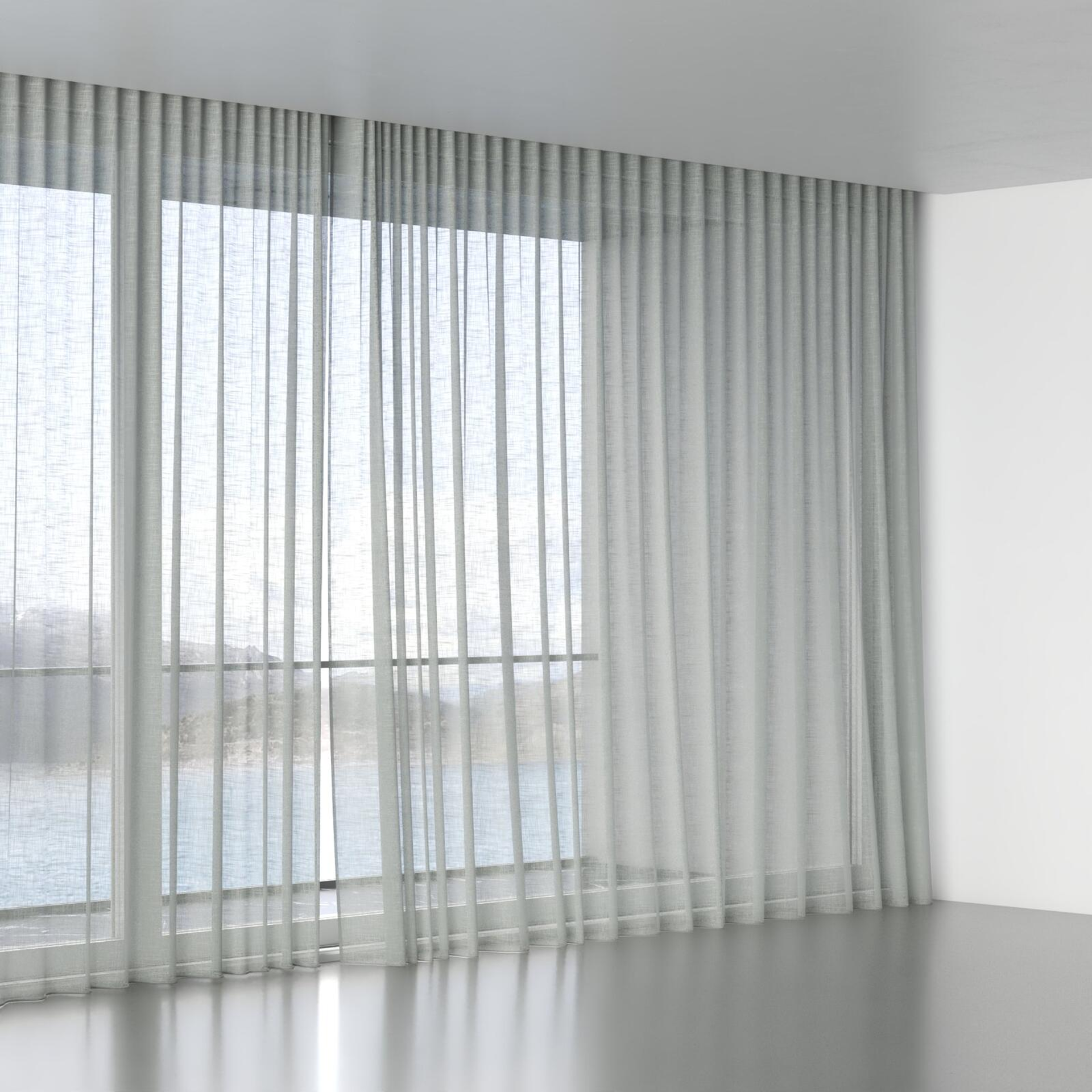 Full view of Savina Celadon, wave pleat