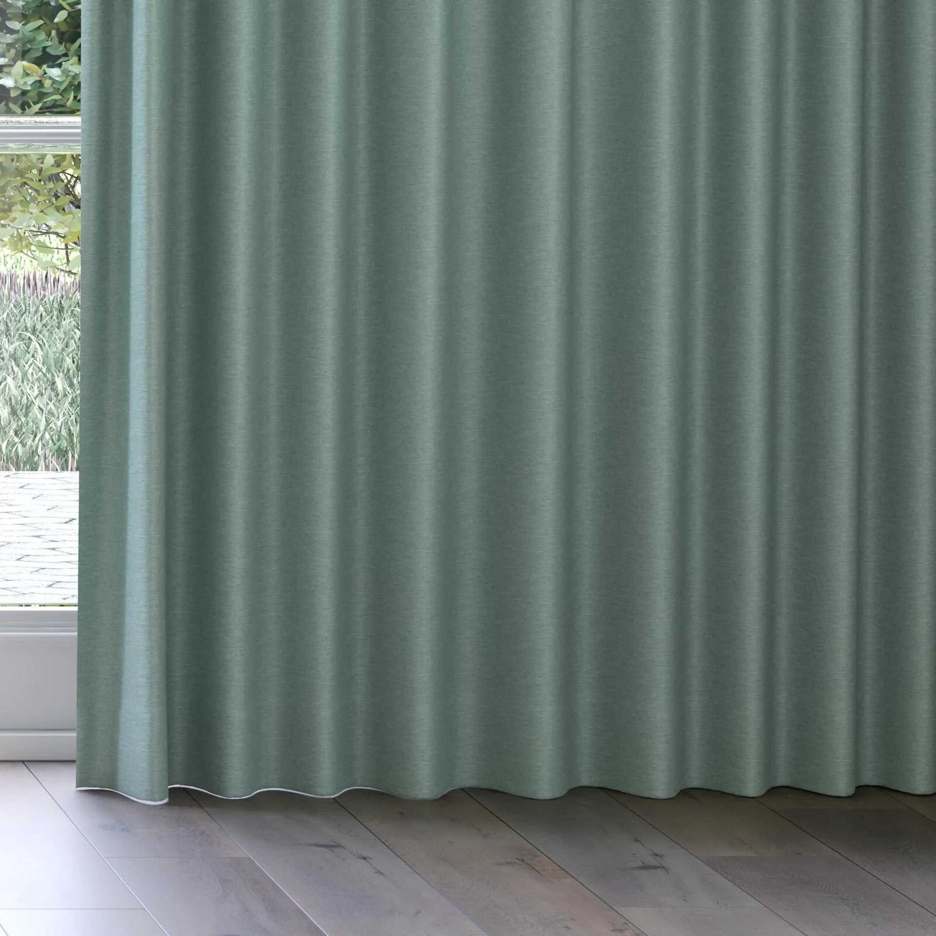 Bottom view of Colourwash Eco Lagoon, on curtain rail