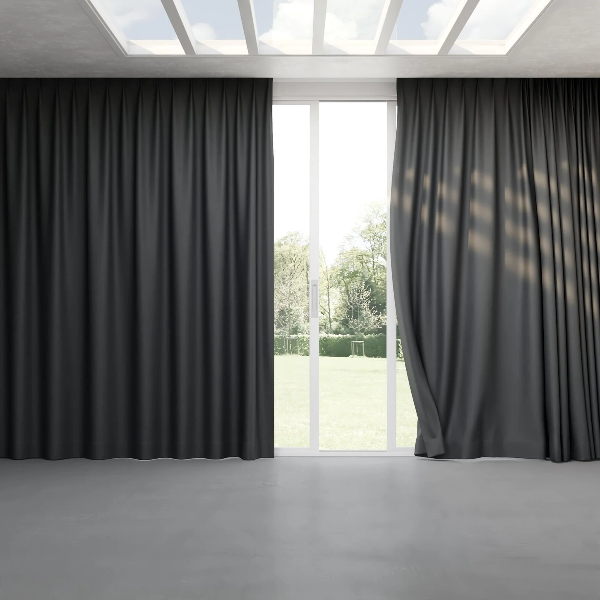 Full view of Re Delis Charcoal, pinch pleat