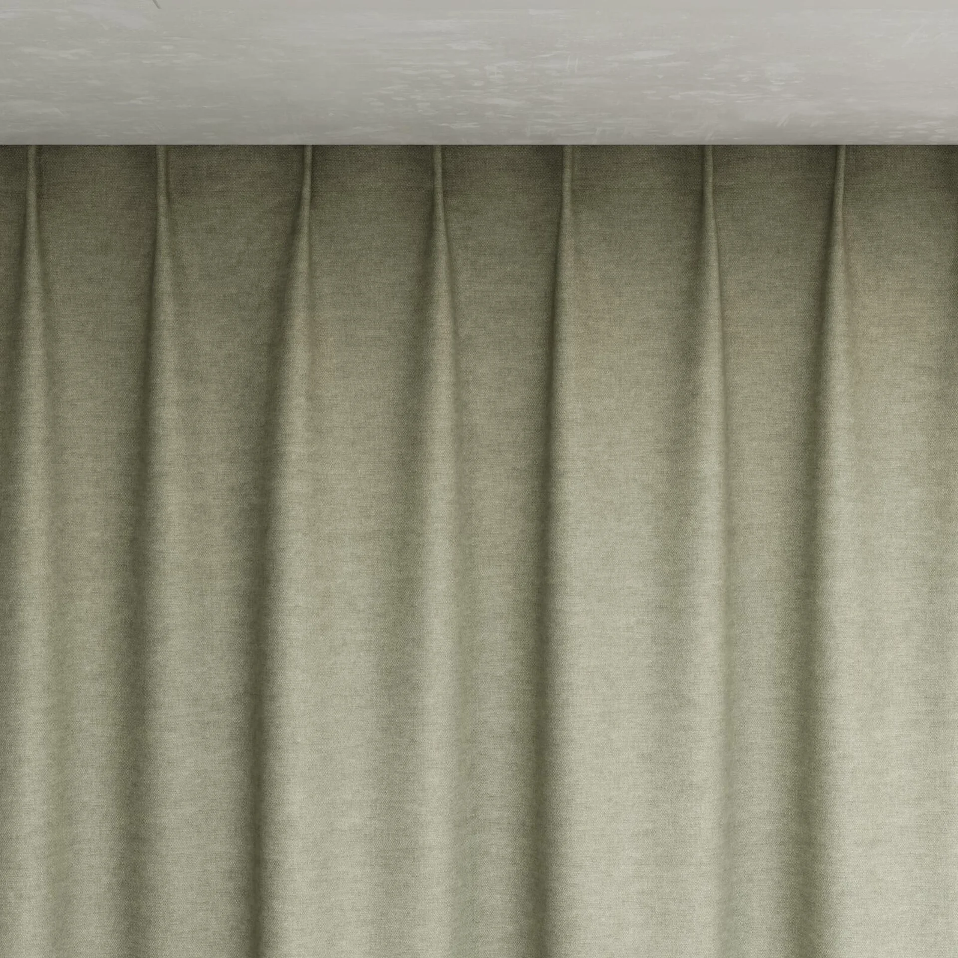 Top view of Colourwash Pesto, pinch pleat