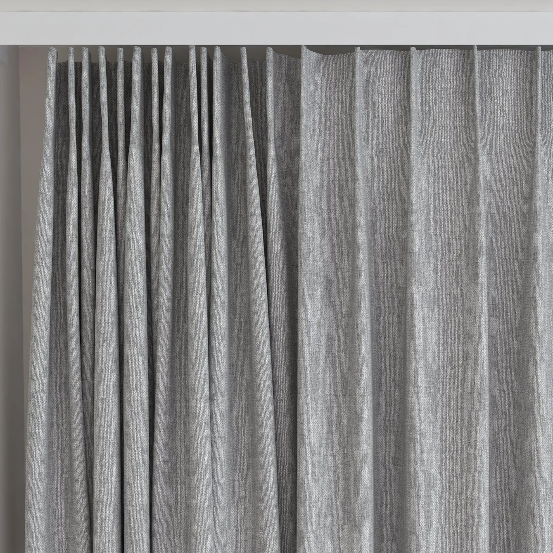 Top view of Element Silver Birch, on curtain rail