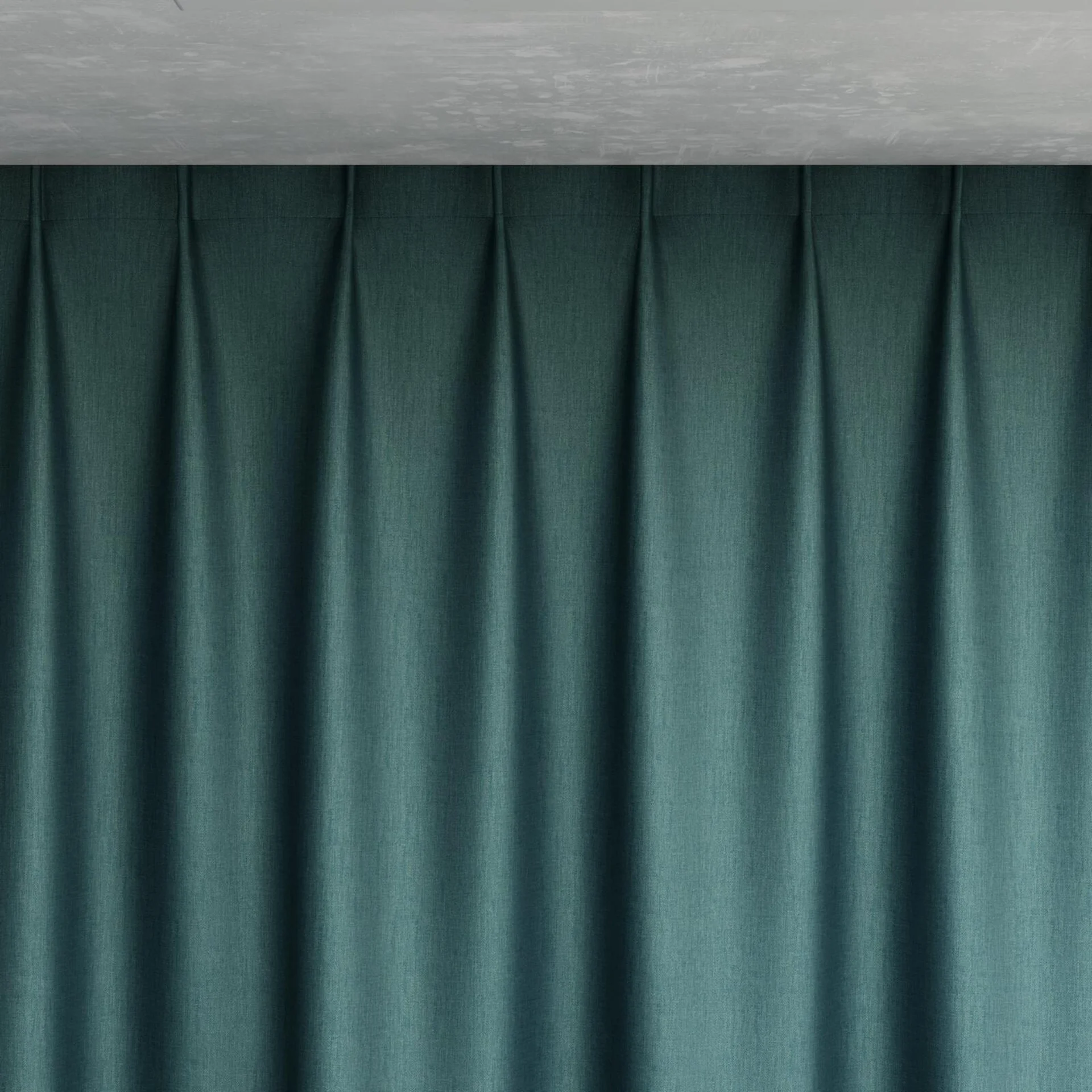Top view of Matrix Teal, pinch pleat