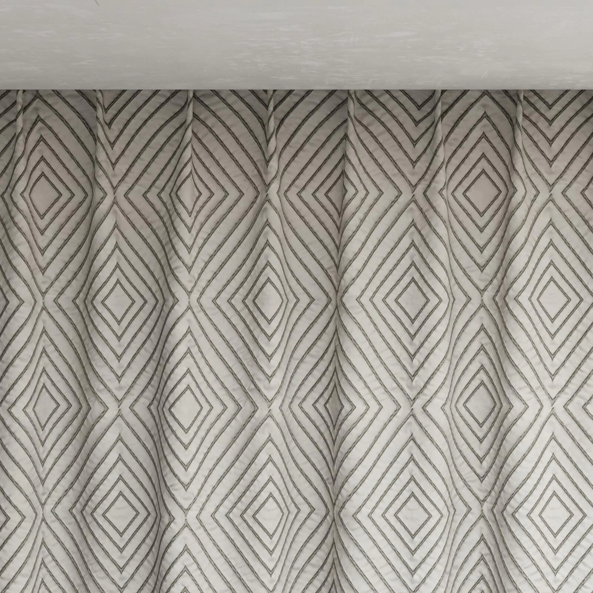 Top view of Intuition Silver, pinch pleat