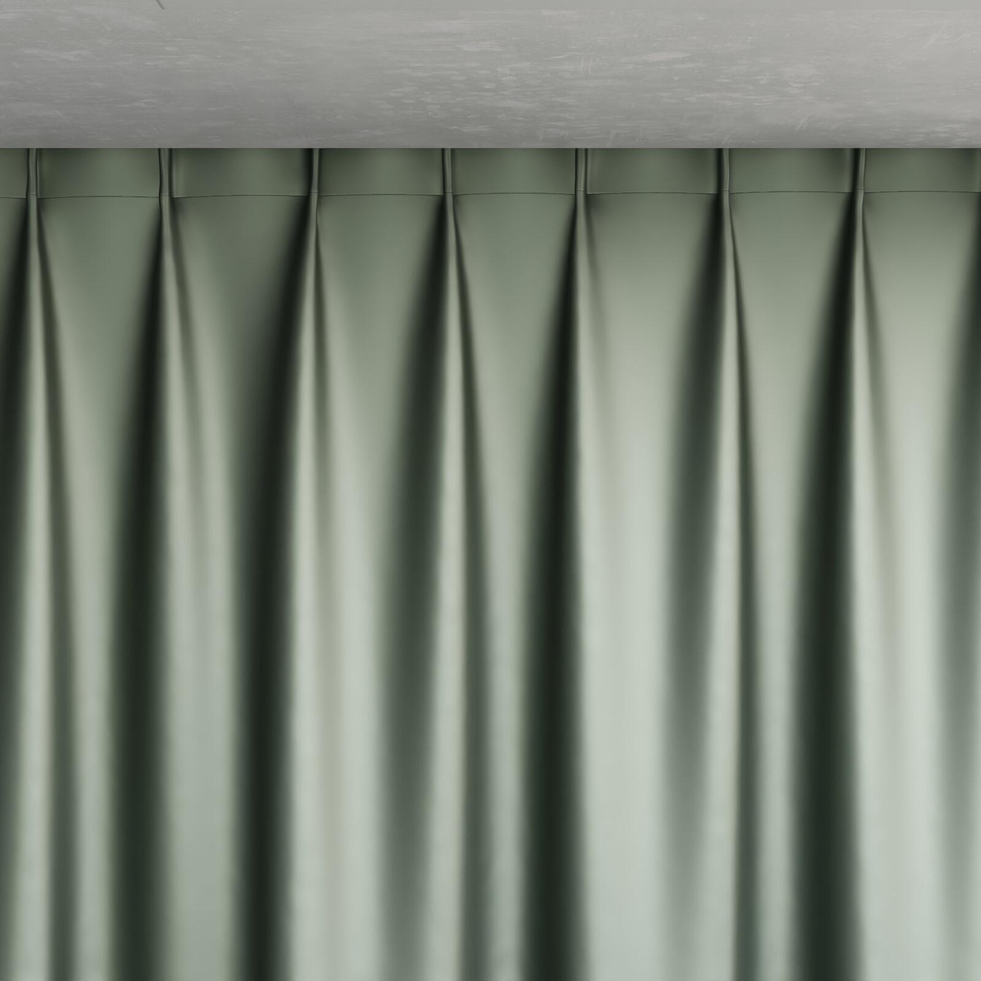 Top view of Moonbeam Celadon, pinch pleat