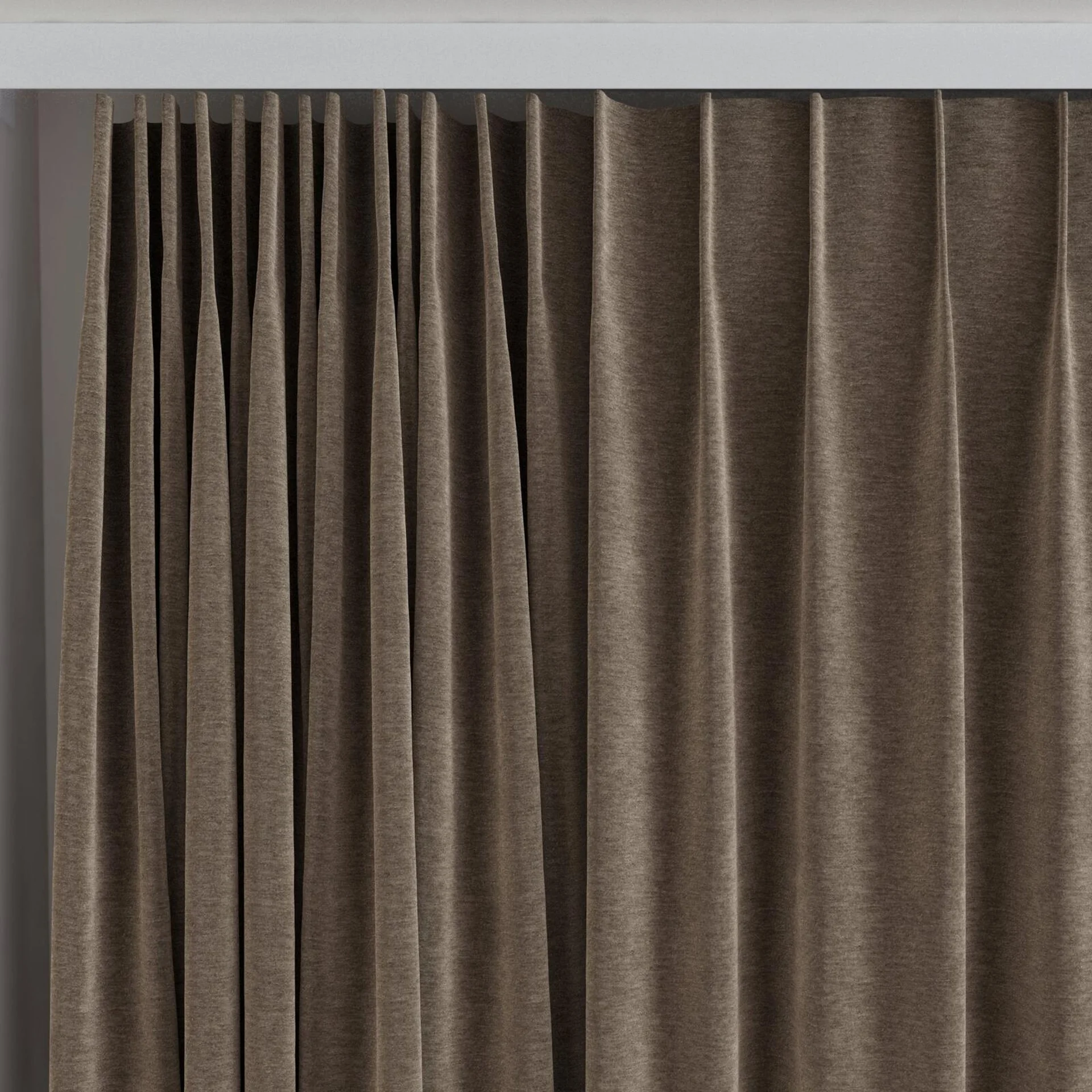 Top view of Geneva Bison, on curtain rail