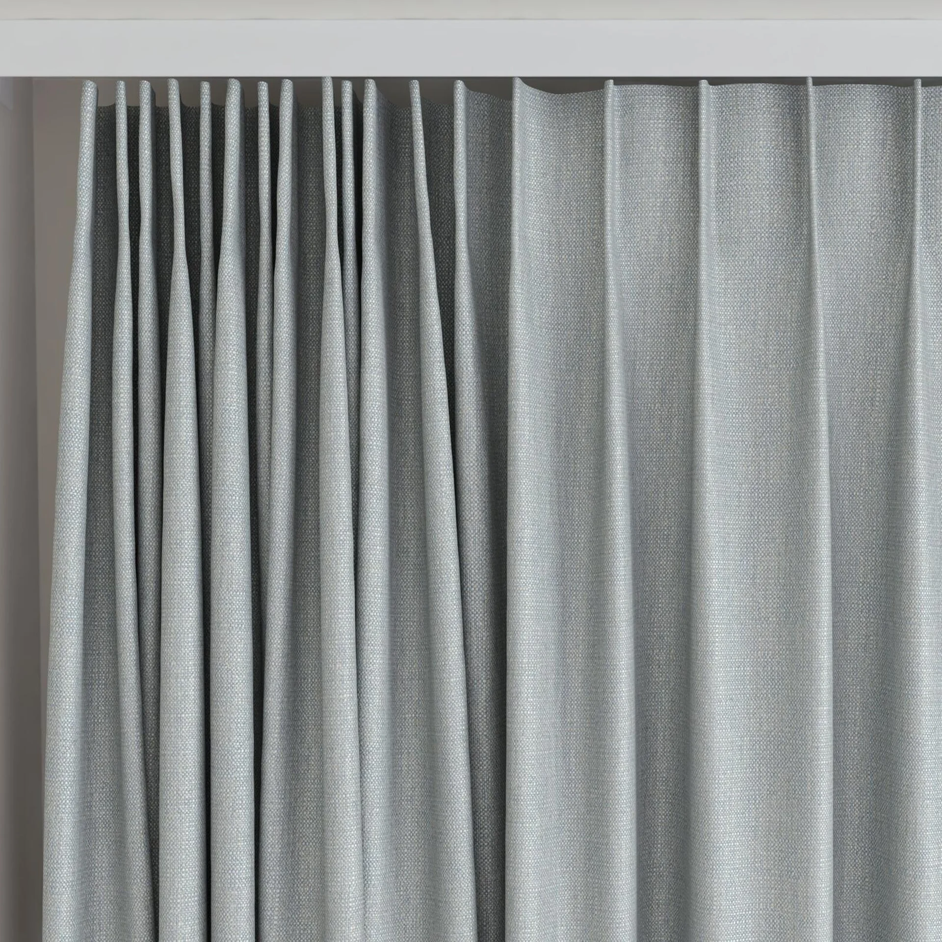 Top view of Gent Sky, on curtain rail