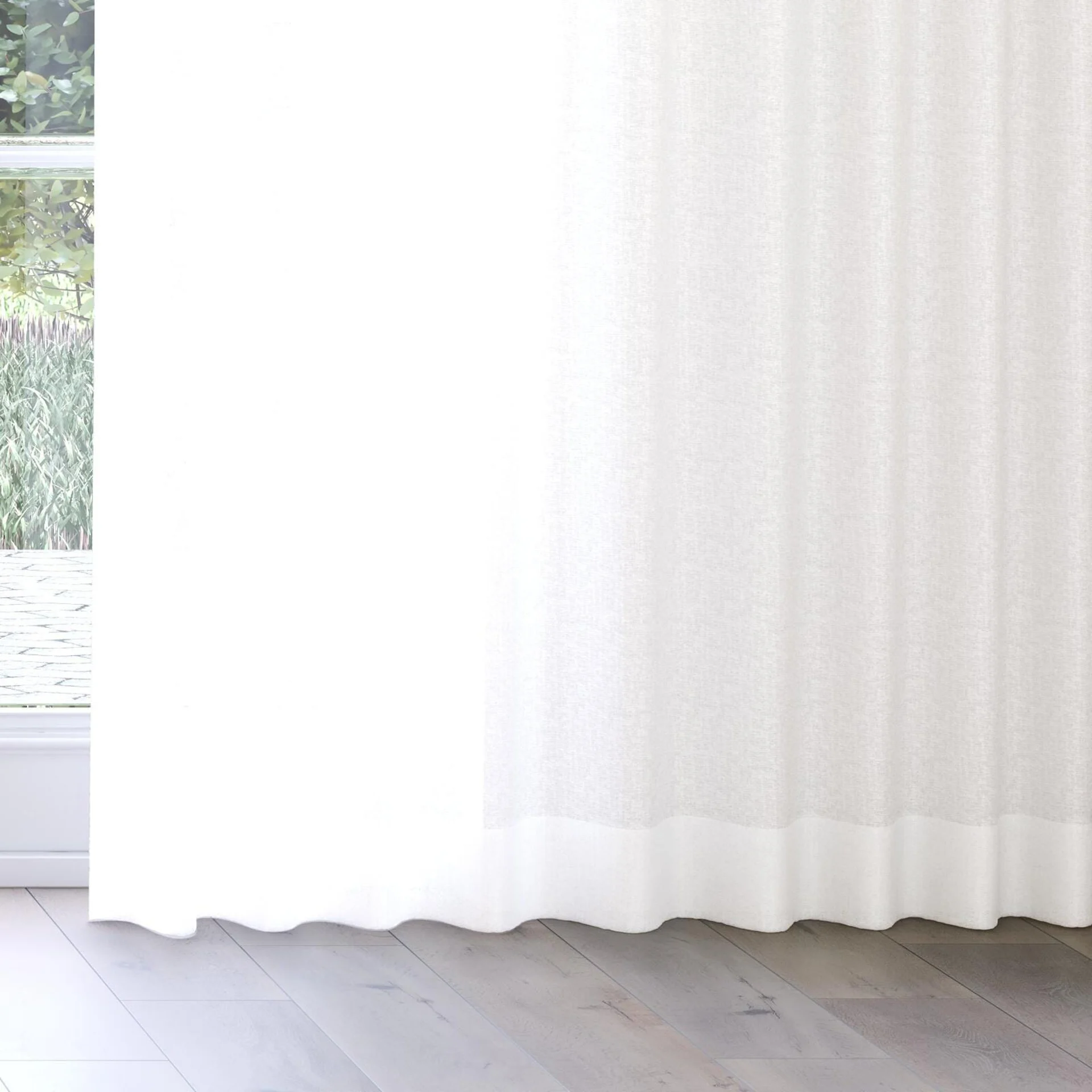 Bottom view of Laconia Air Swan, on curtain rail