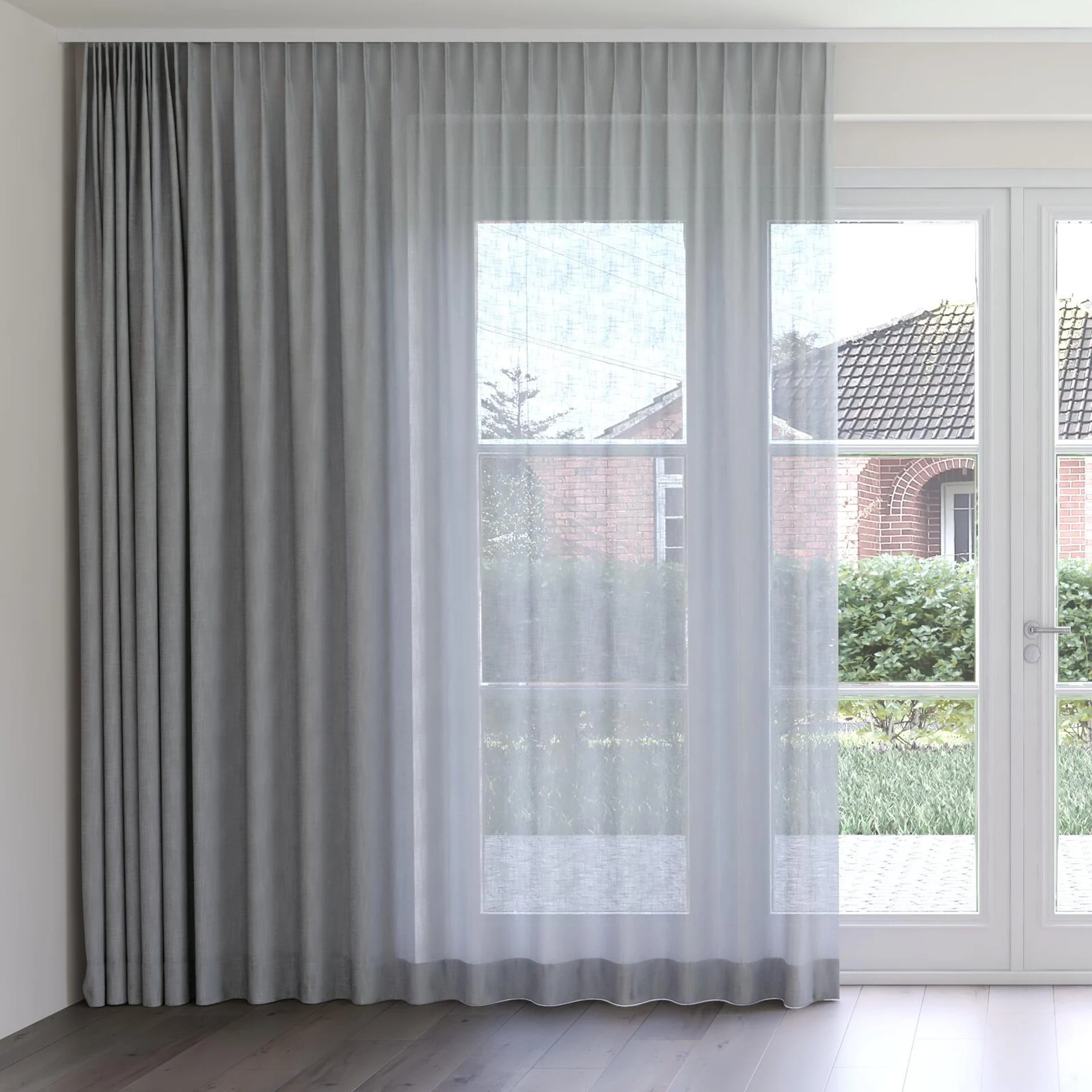 Front view of Release Steel, on curtain rail