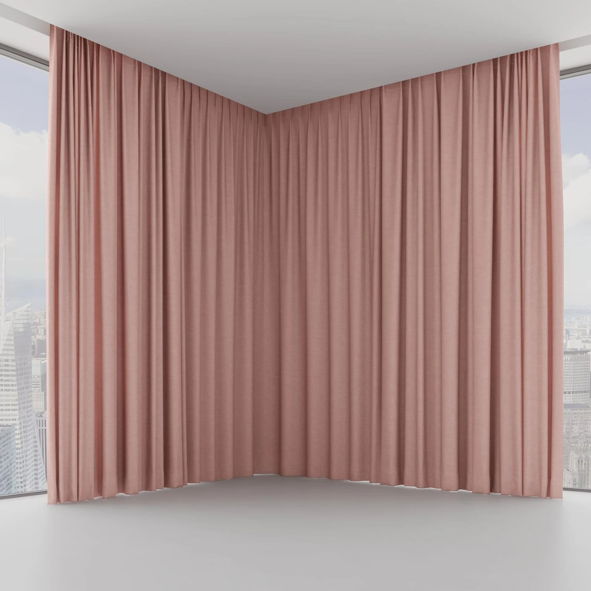 Front view of Drama Boudoir, on hidden rail