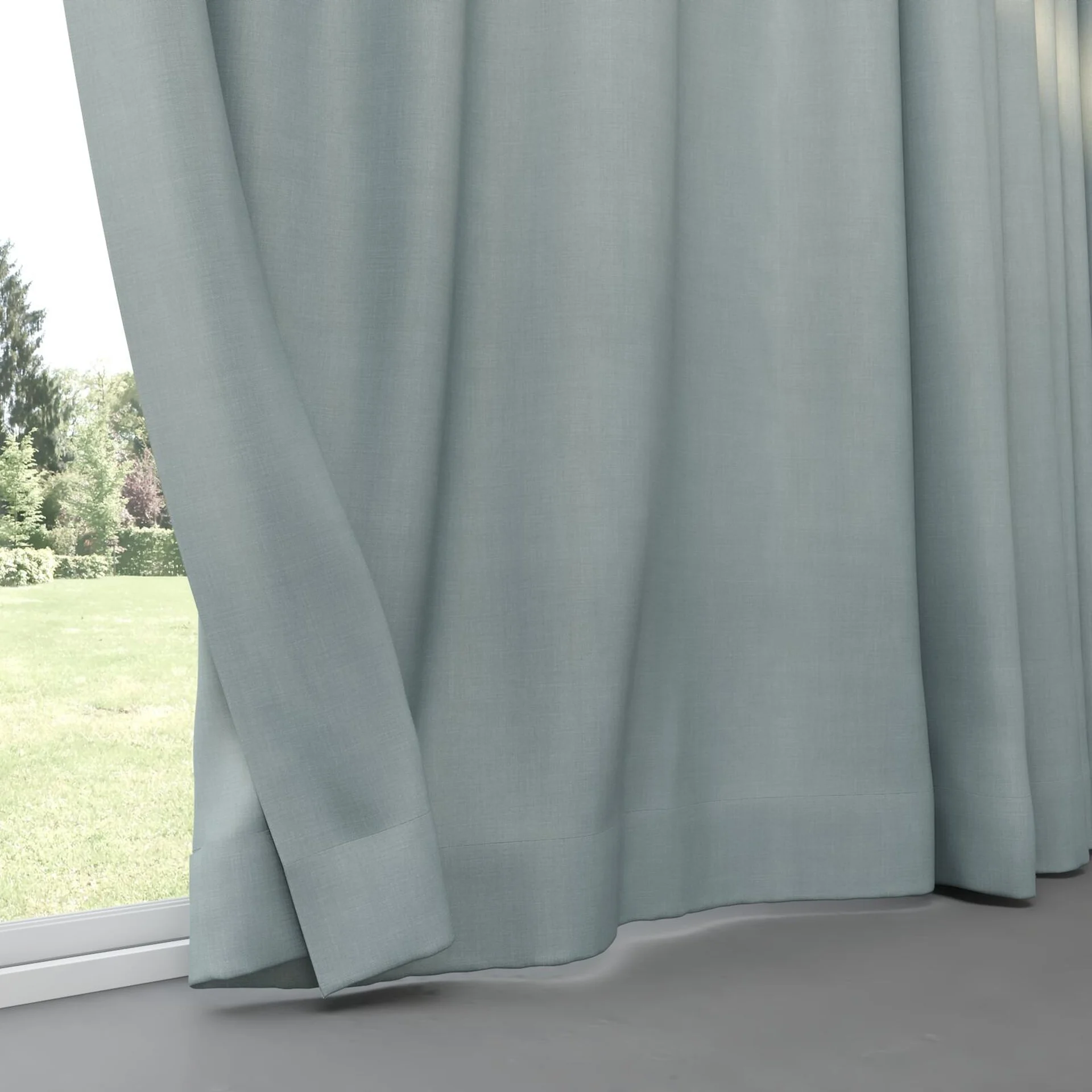Bottom view of Loci Dim Out Sky, pinch pleat