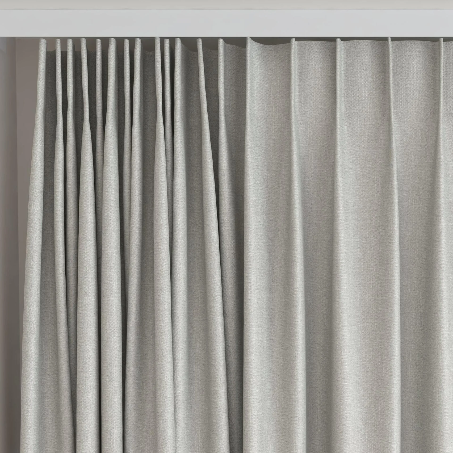 Top view of Excel Aluminium, on curtain rail
