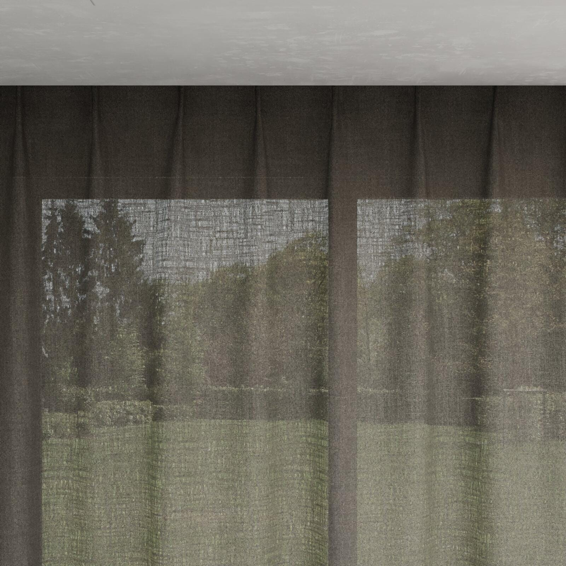 Top view of Motion Charcoal, pinch pleat