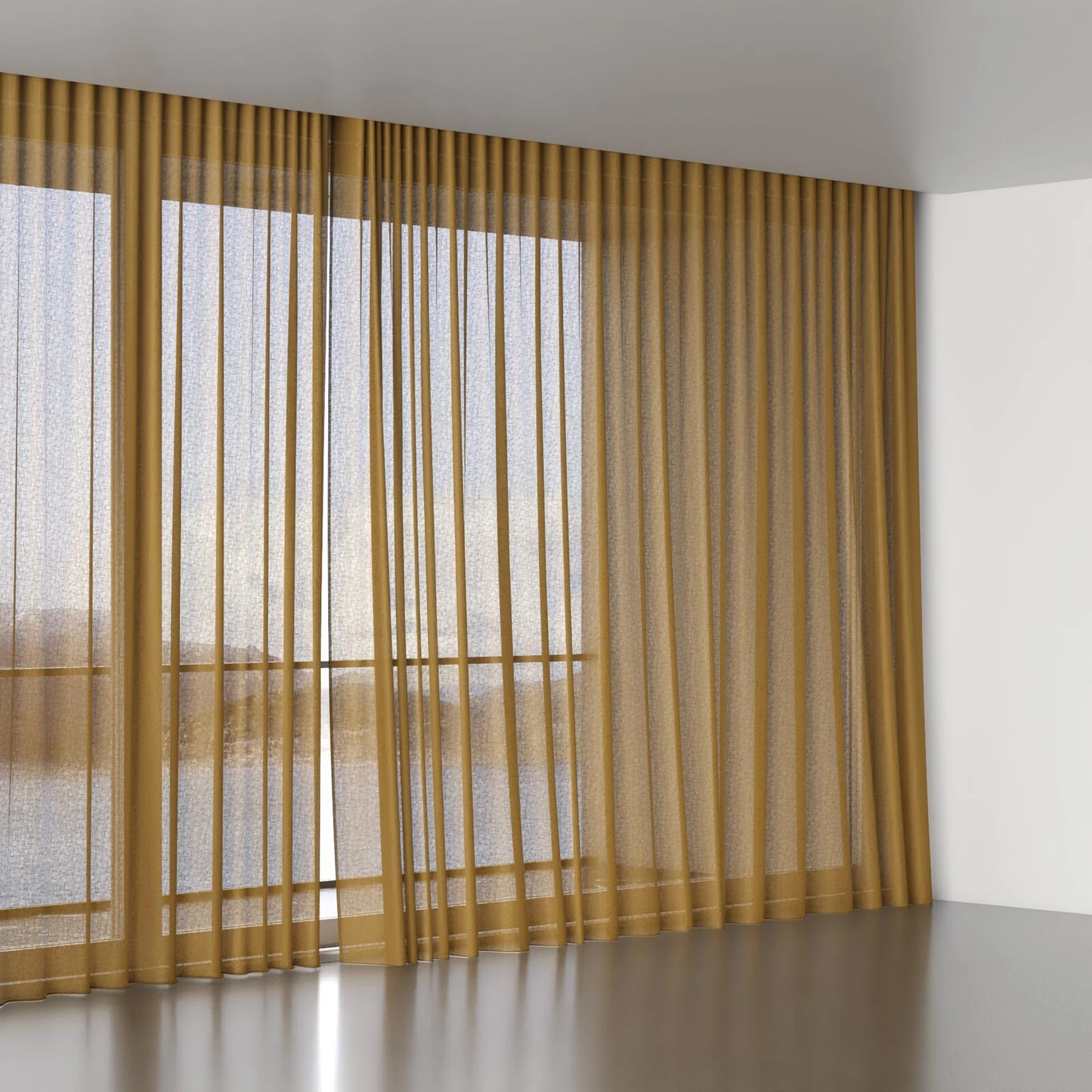 Full view of Laconia Air Ochre, wave pleat