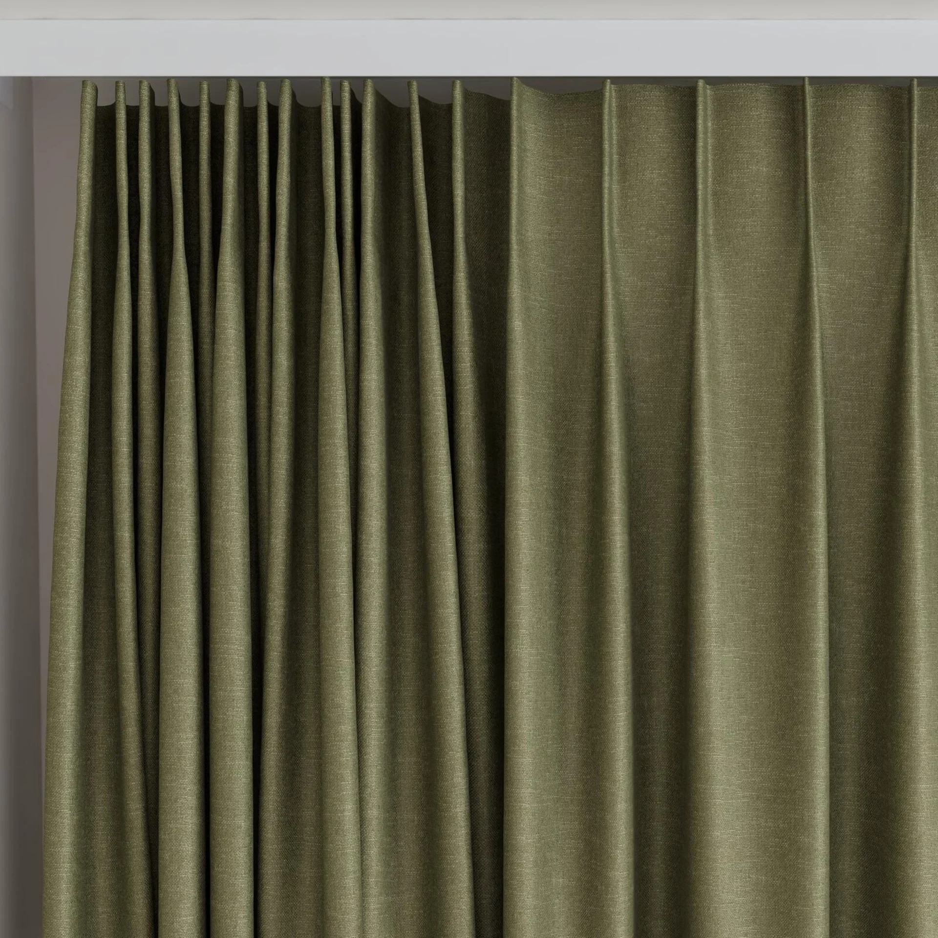 Top view of Banksia Moss, on curtain rail