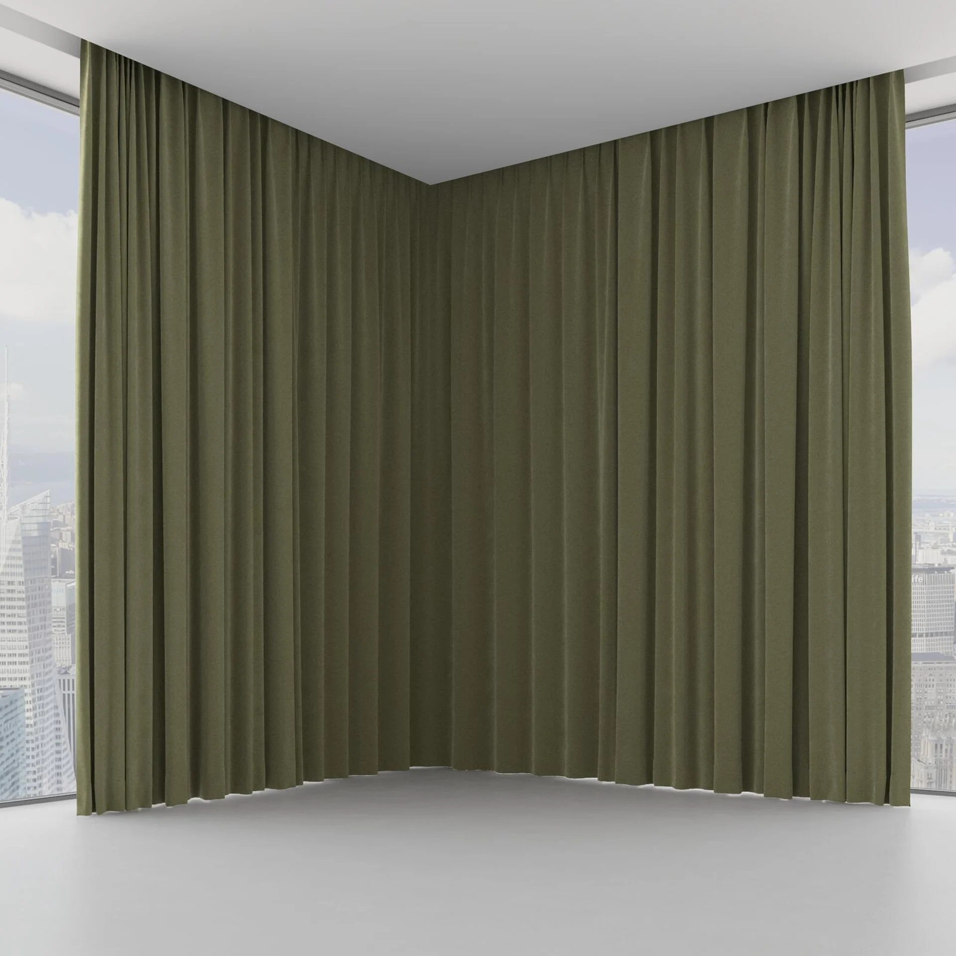 Front view of Moon Olive, on hidden rail