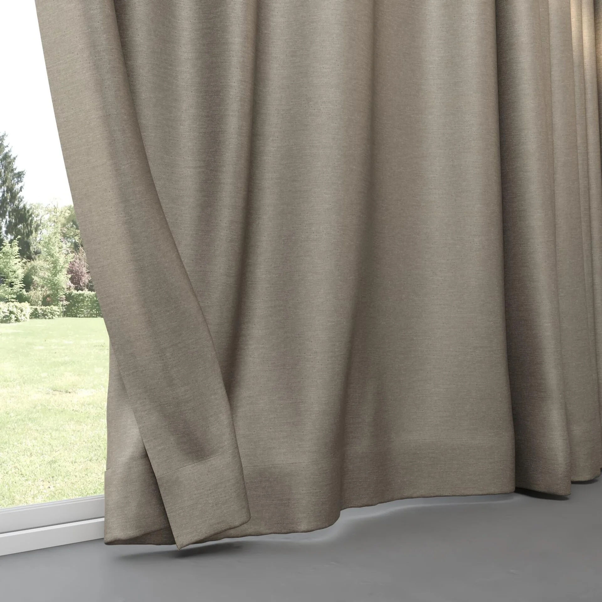Bottom view of Provence Fossil, pinch pleat