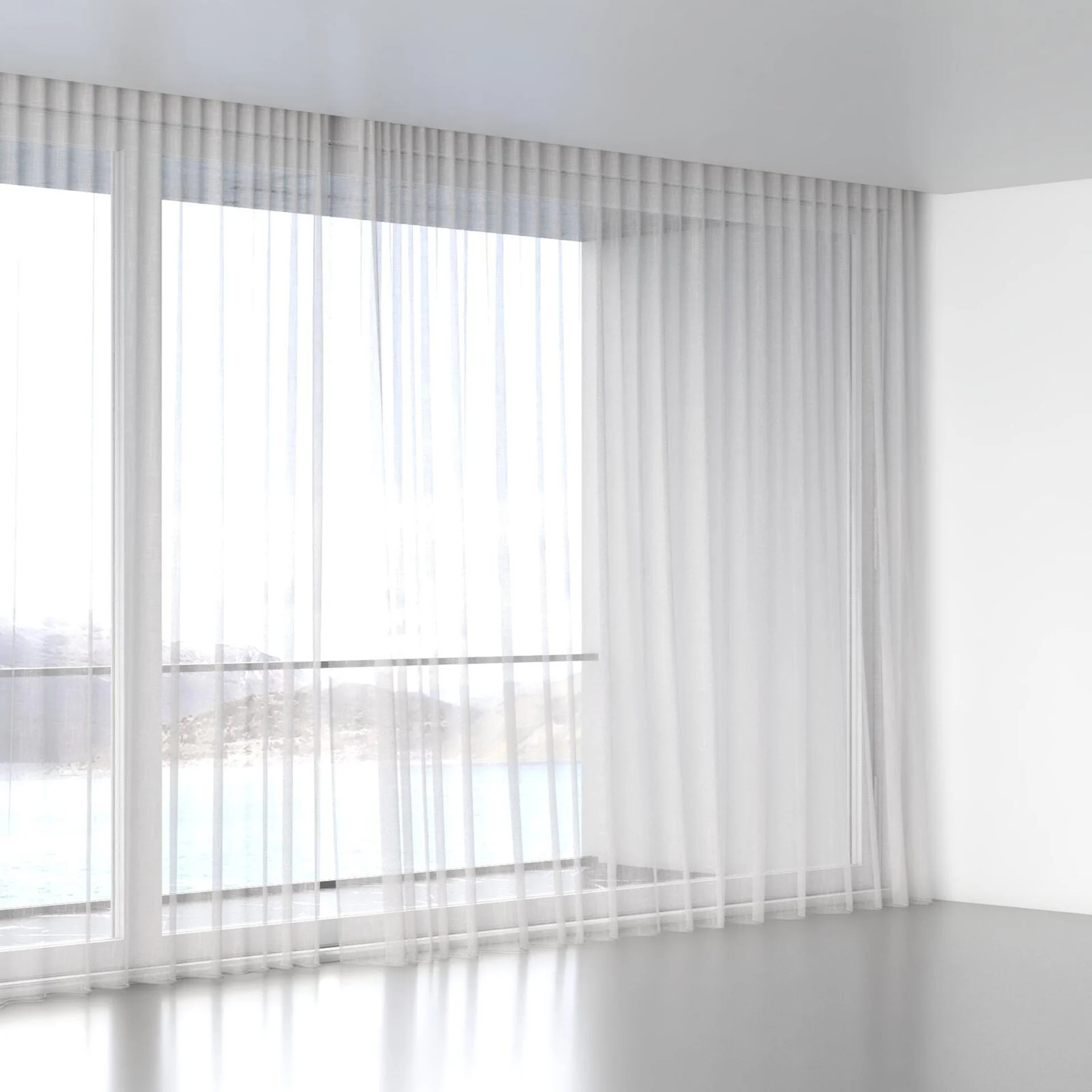 Full view of Attica Natural, wave pleat