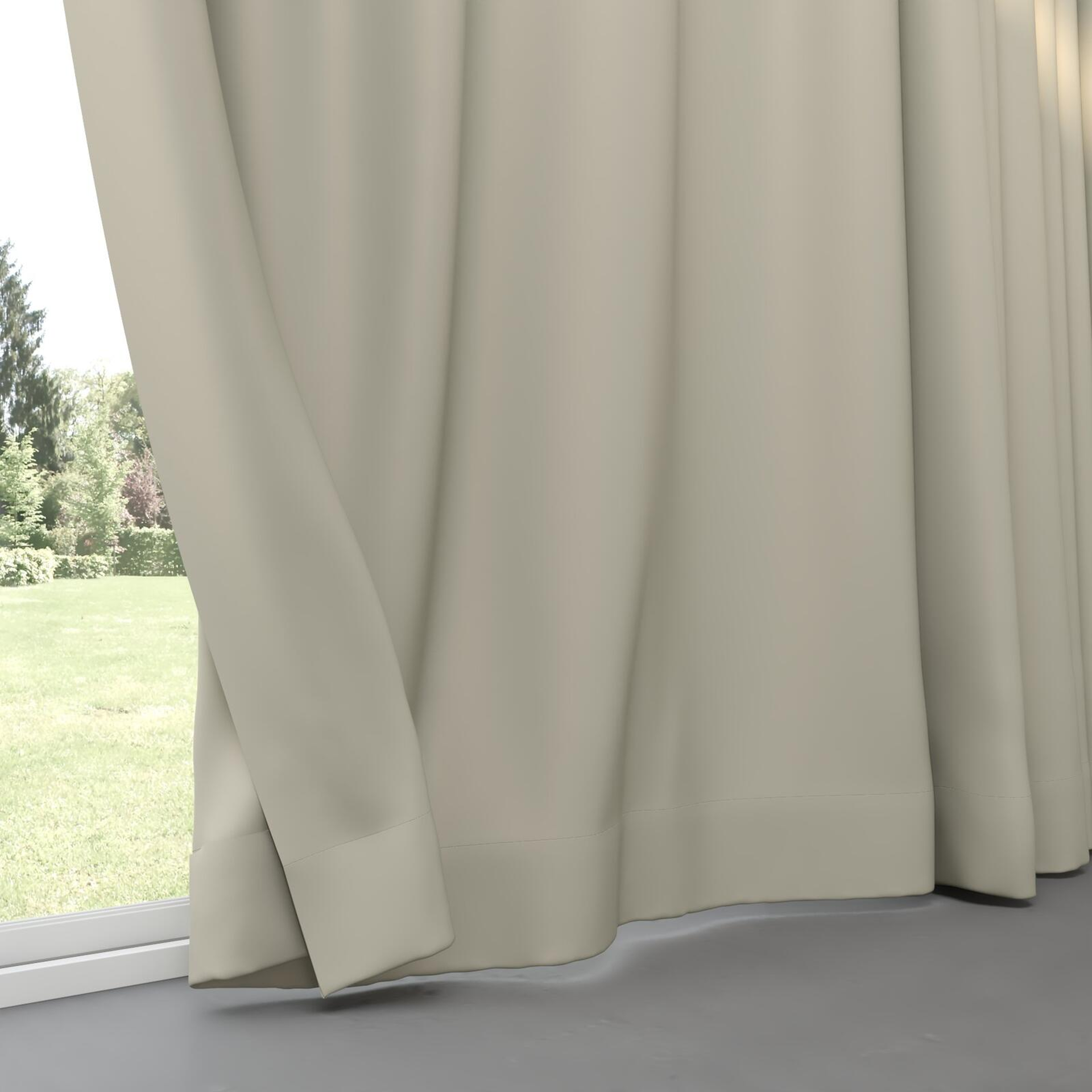 Bottom view of Ultra Dim Linen, pinch pleat
