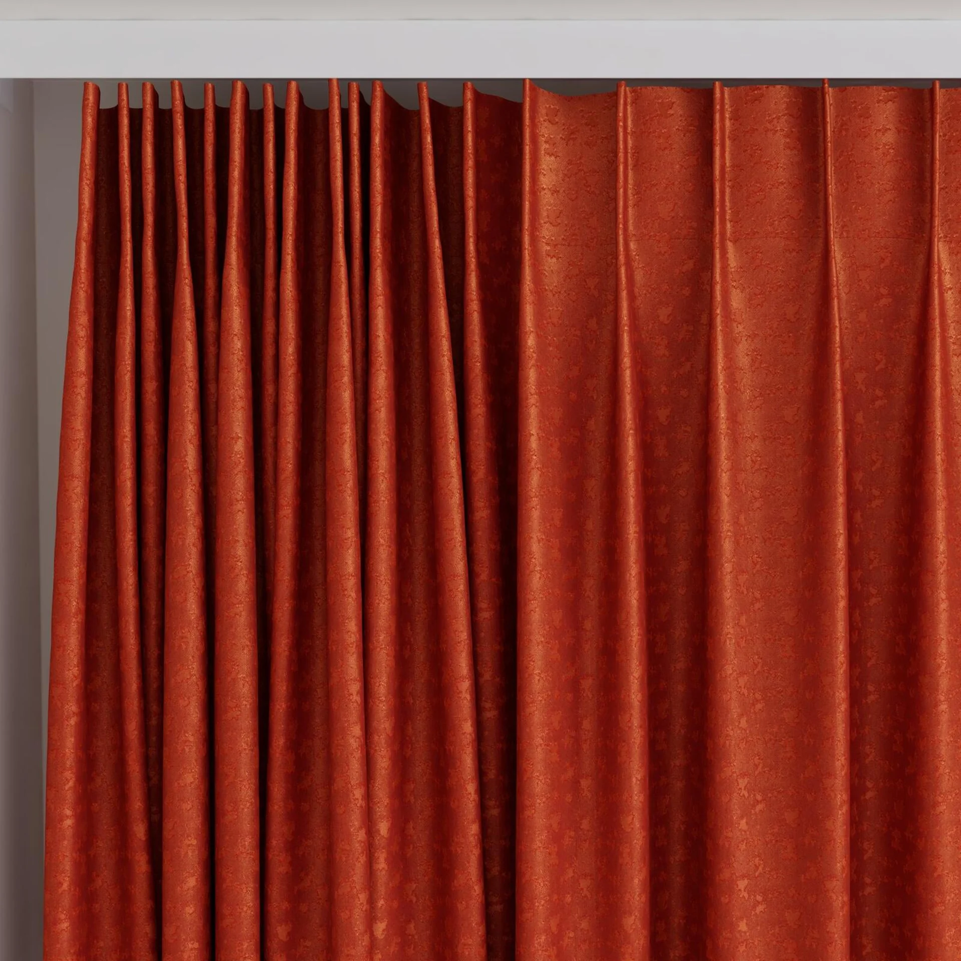 Top view of Requiem Terra, on curtain rail