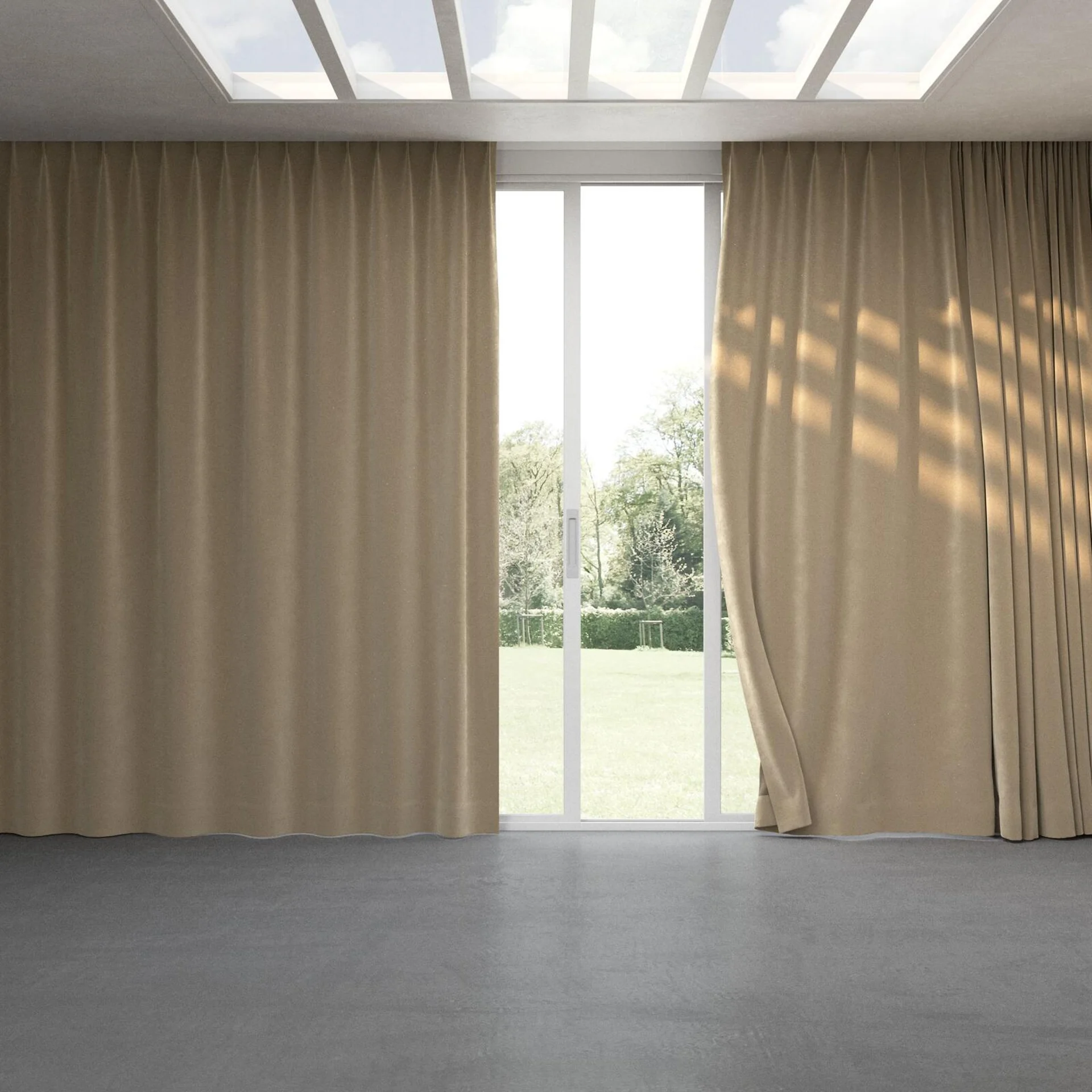 Full view of Verbier Dune, pinch pleat
