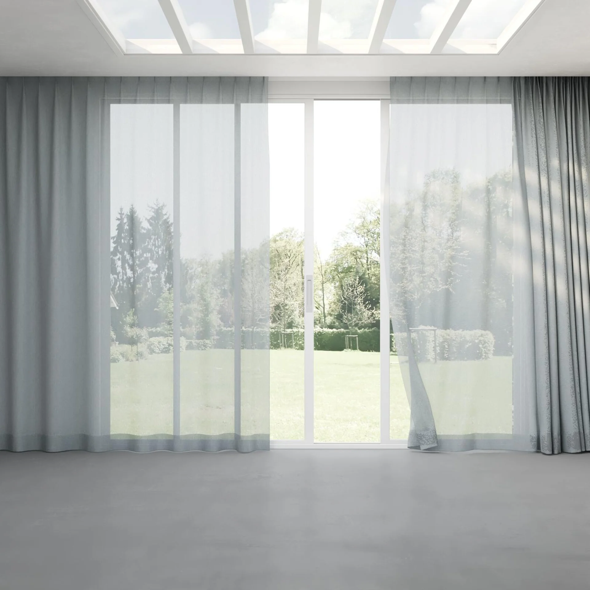 Full view of Gesso Lino Coast, pinch pleat