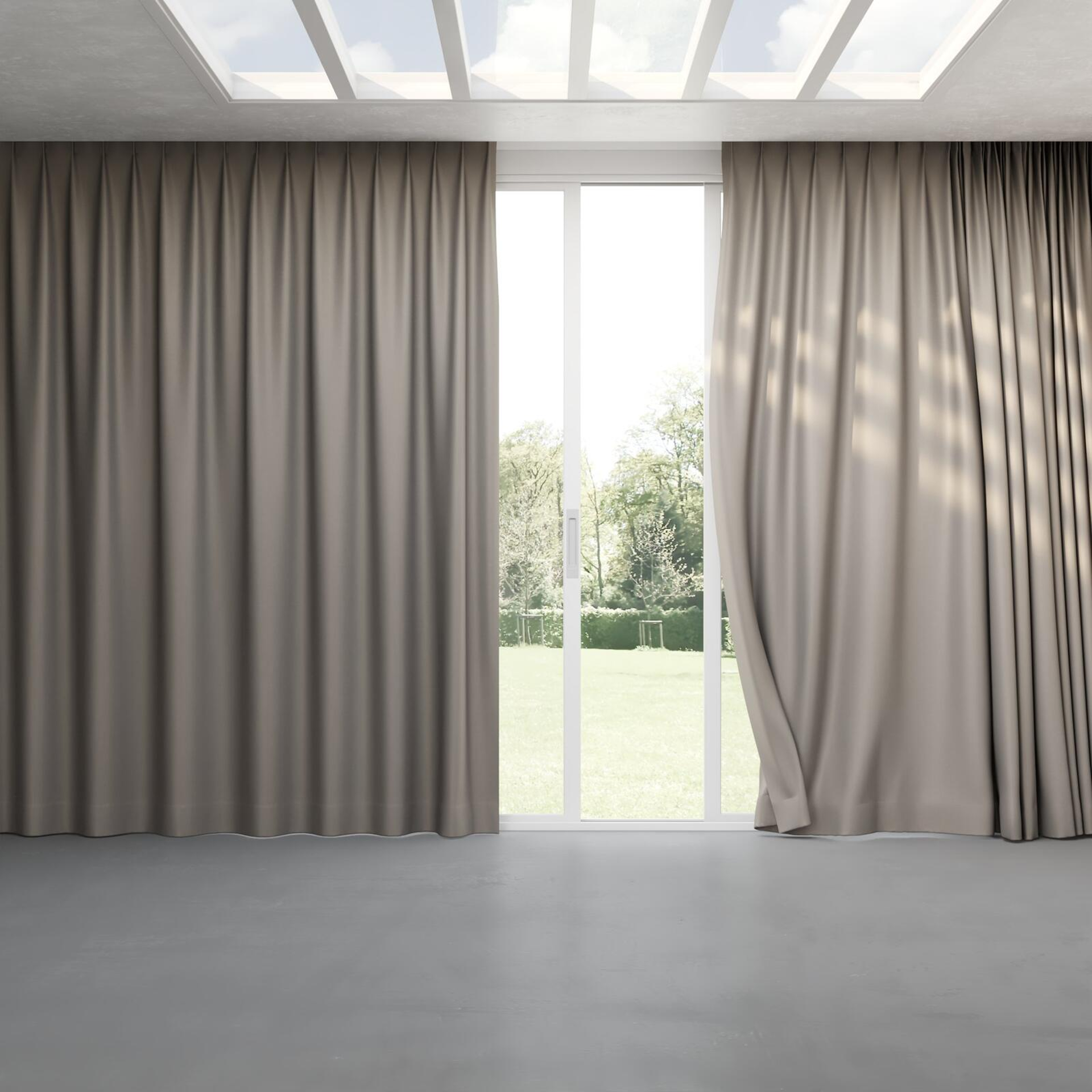 Full view of Re-Vive Slate, pinch pleat