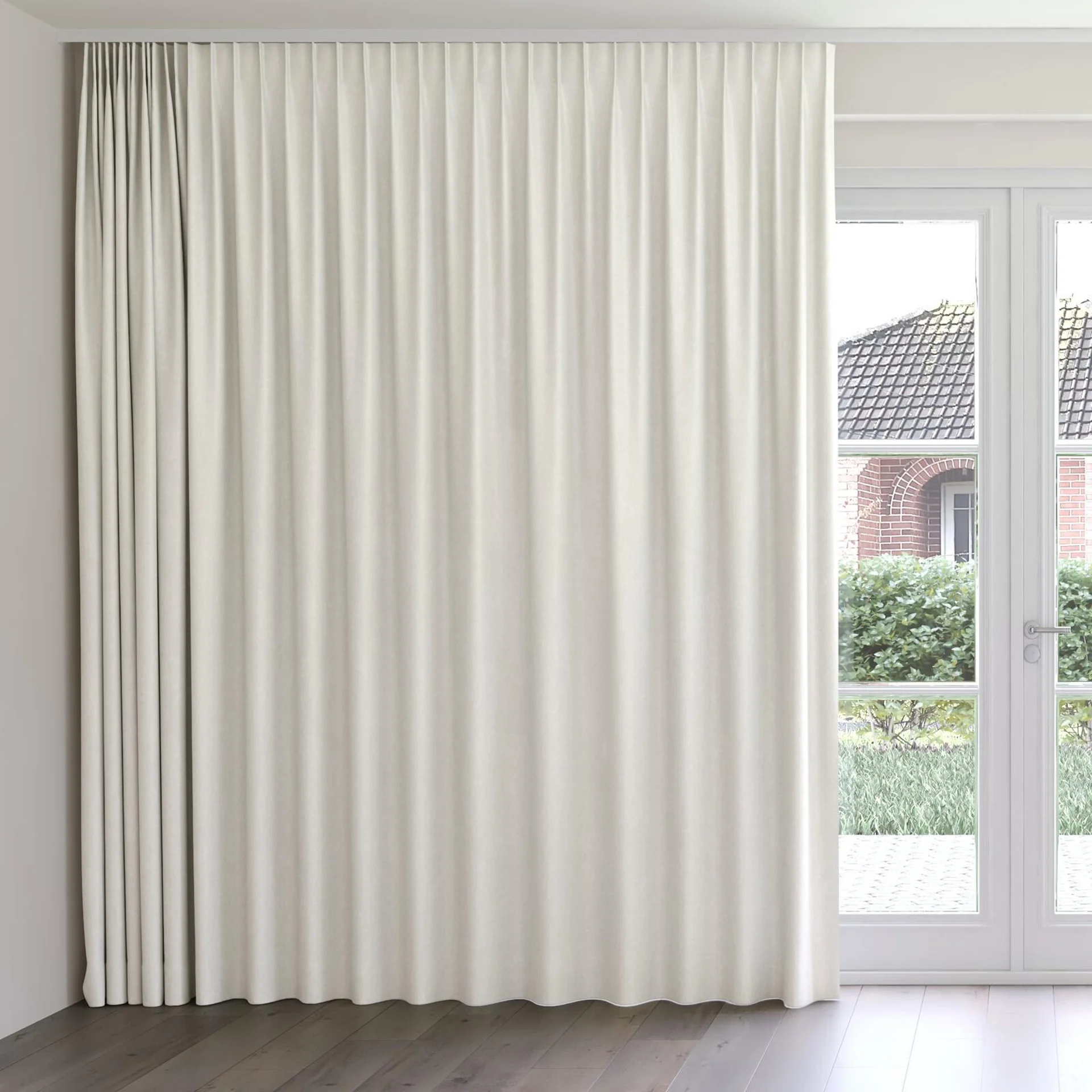Front view of Glamour Bone, on curtain rail