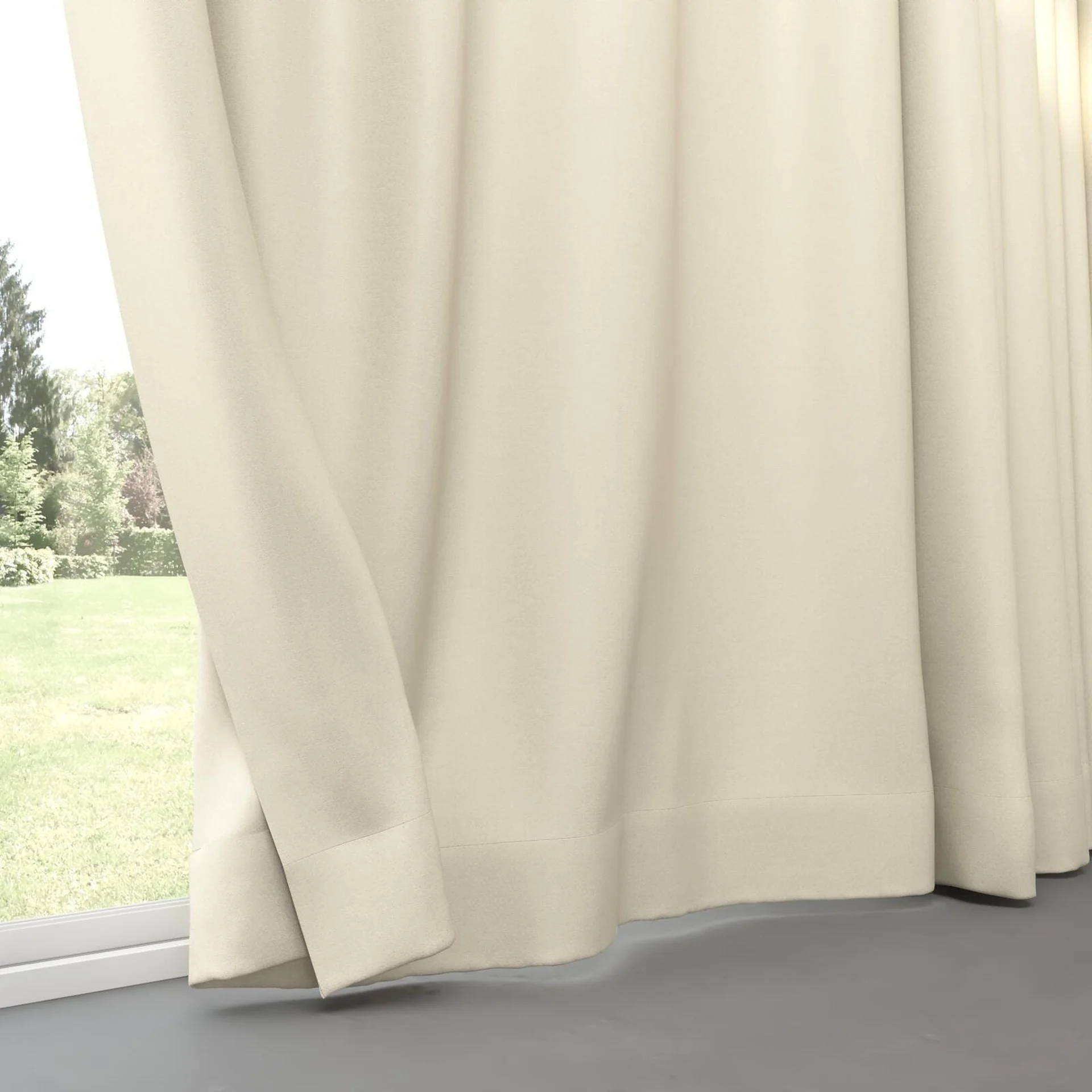 Bottom view of Excel Linen, pinch pleat