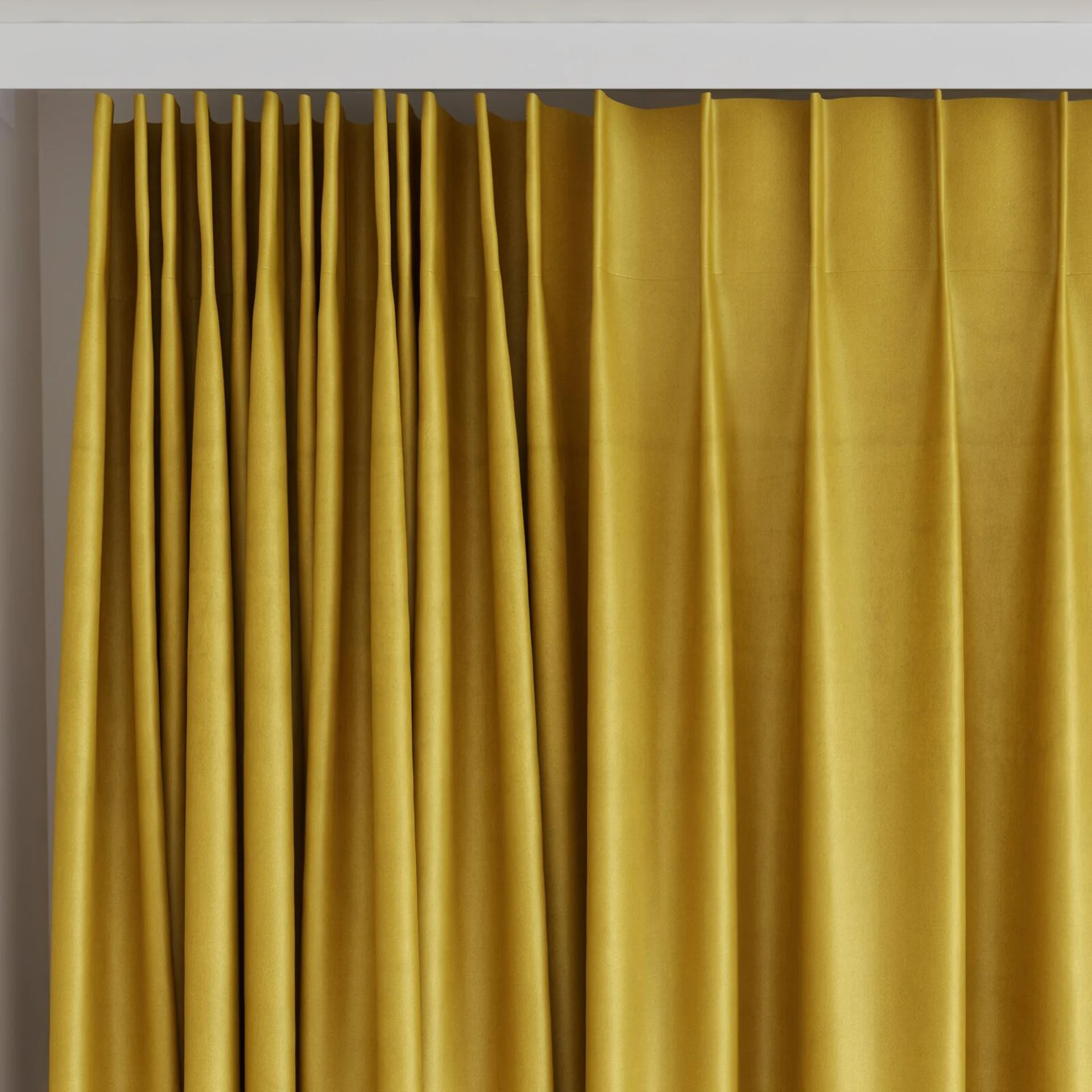 Top view of Warlock Gold, on curtain rail