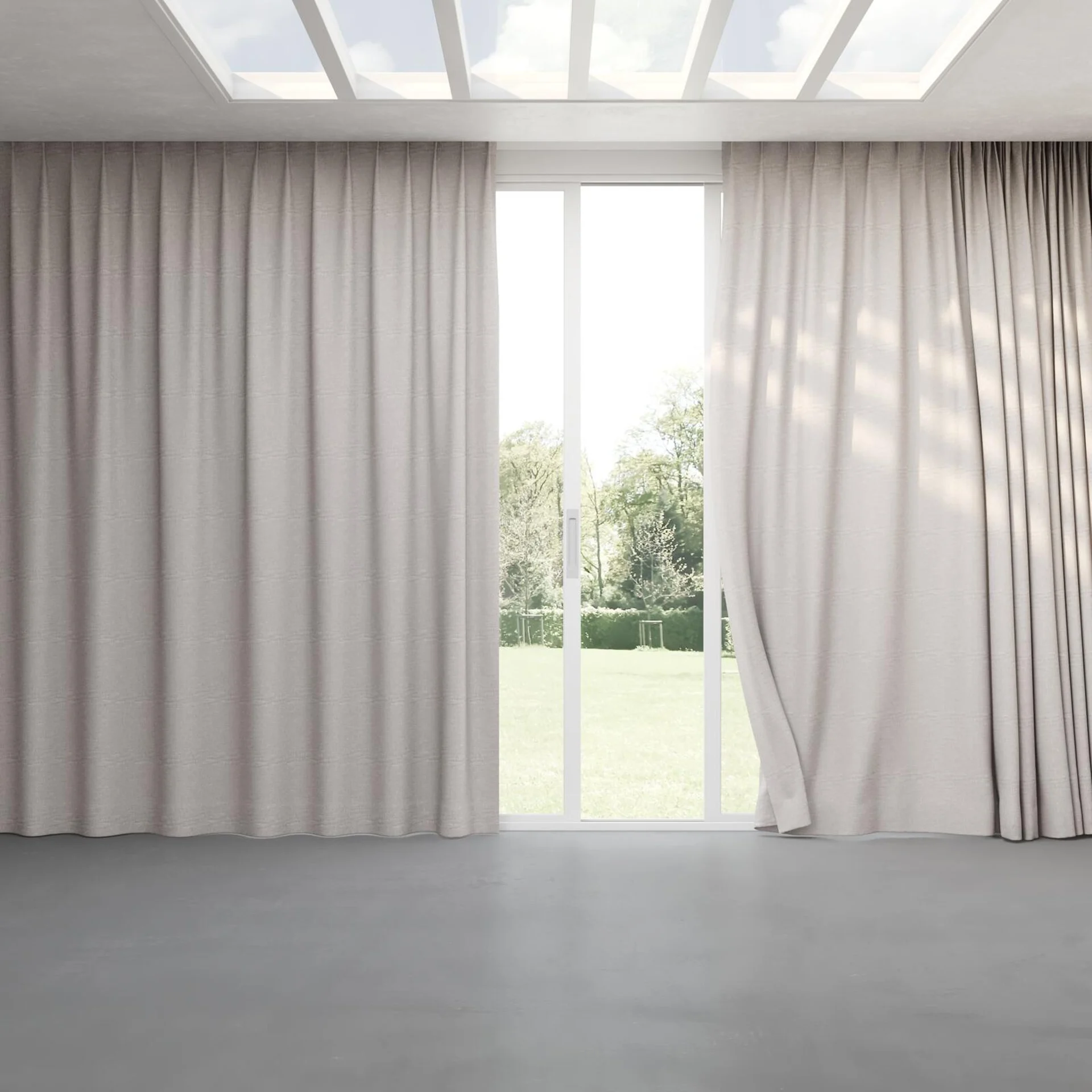 Full view of Artemis Ash, pinch pleat