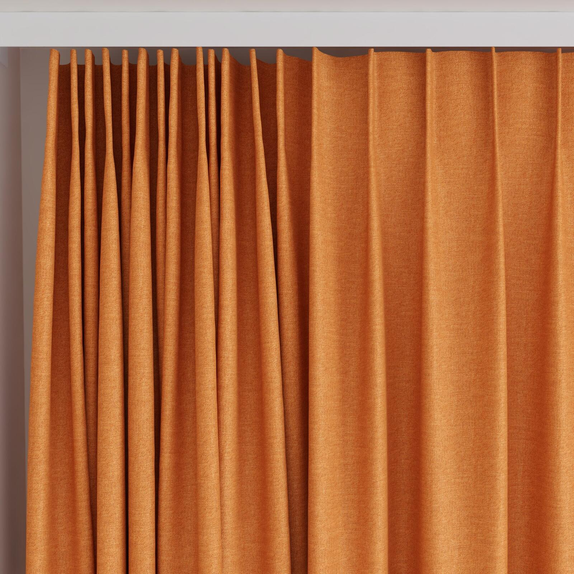 Top view of Casual Carrot, on curtain rail