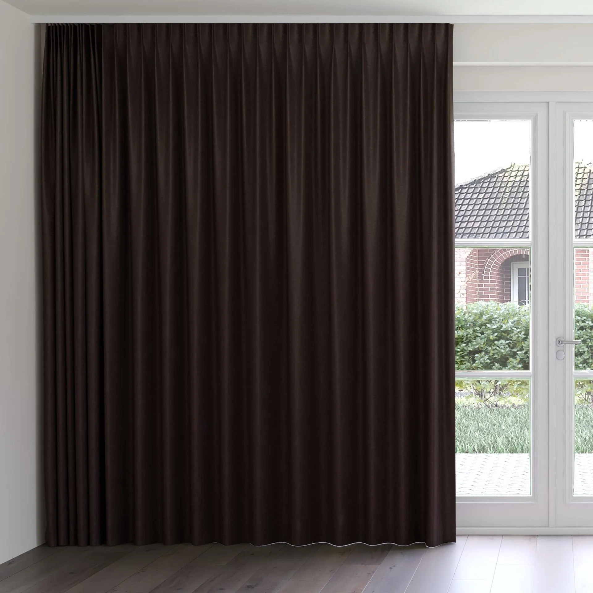 Front view of Drama Pinecone, on curtain rail