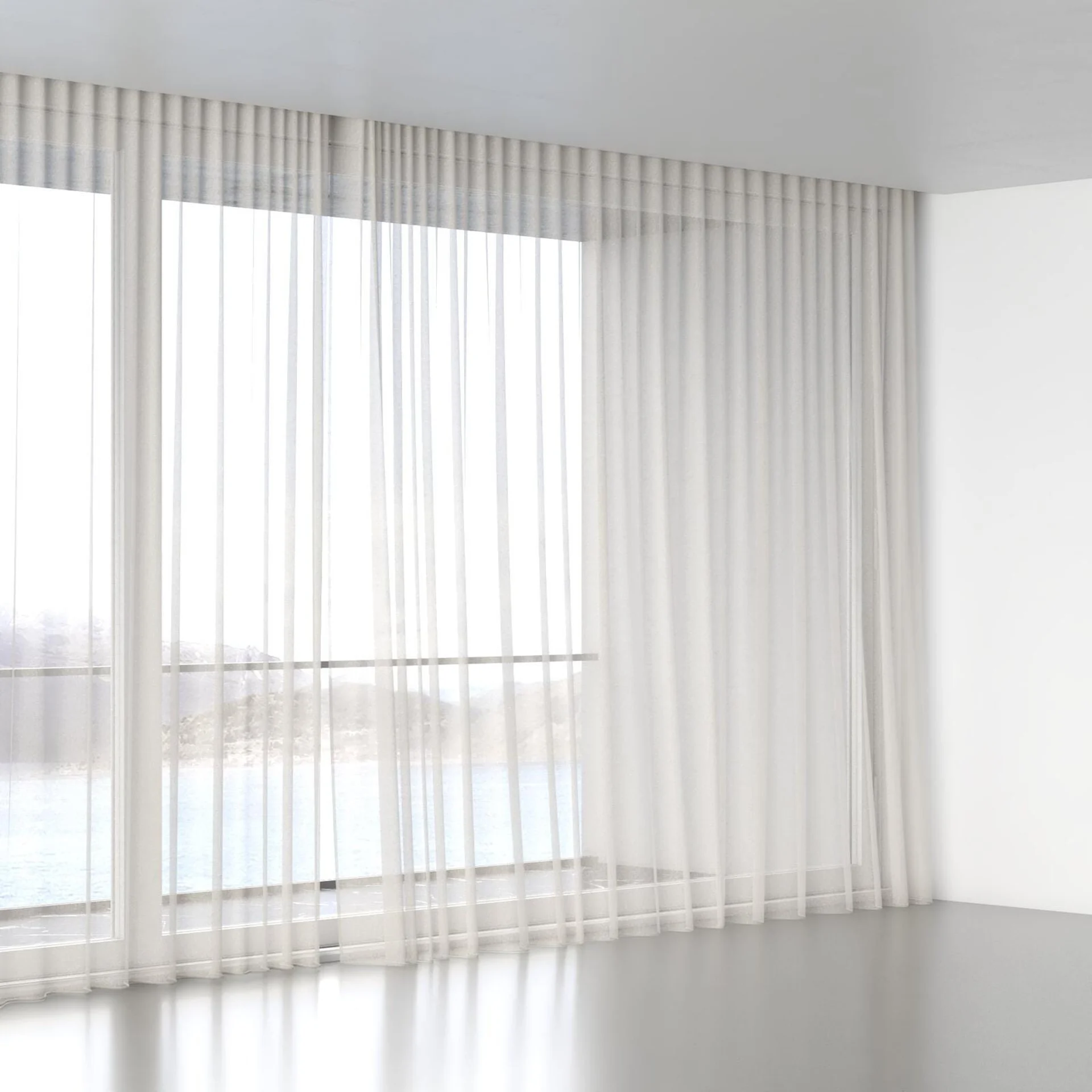 Full view of Beauvoir Flax, wave pleat