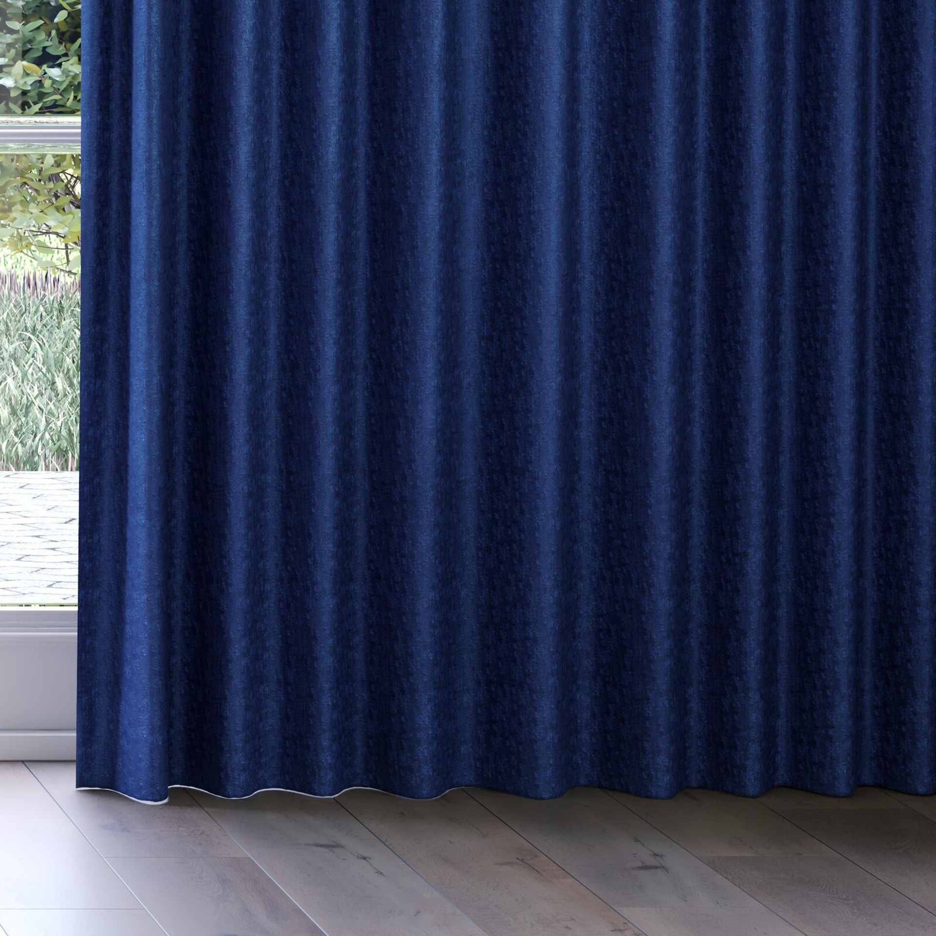 Bottom view of Hug Cobalt, on curtain rail