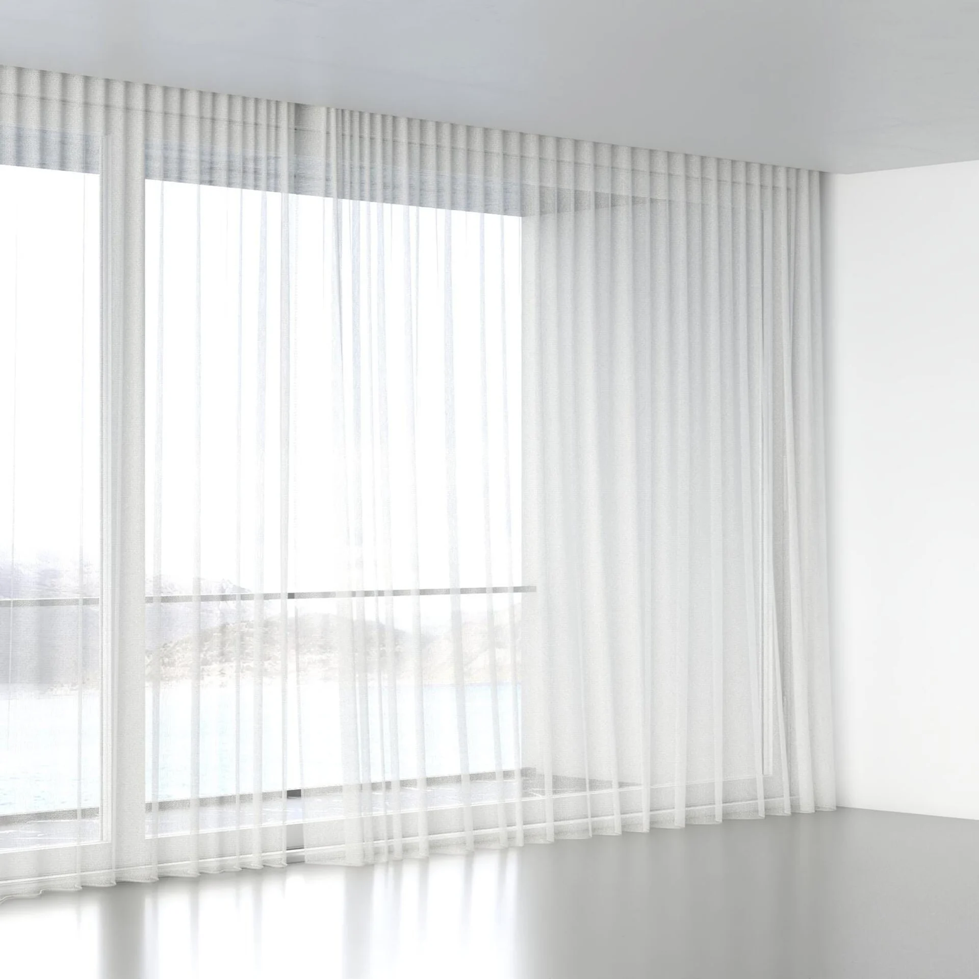 Full view of Cosmos Cream, wave pleat