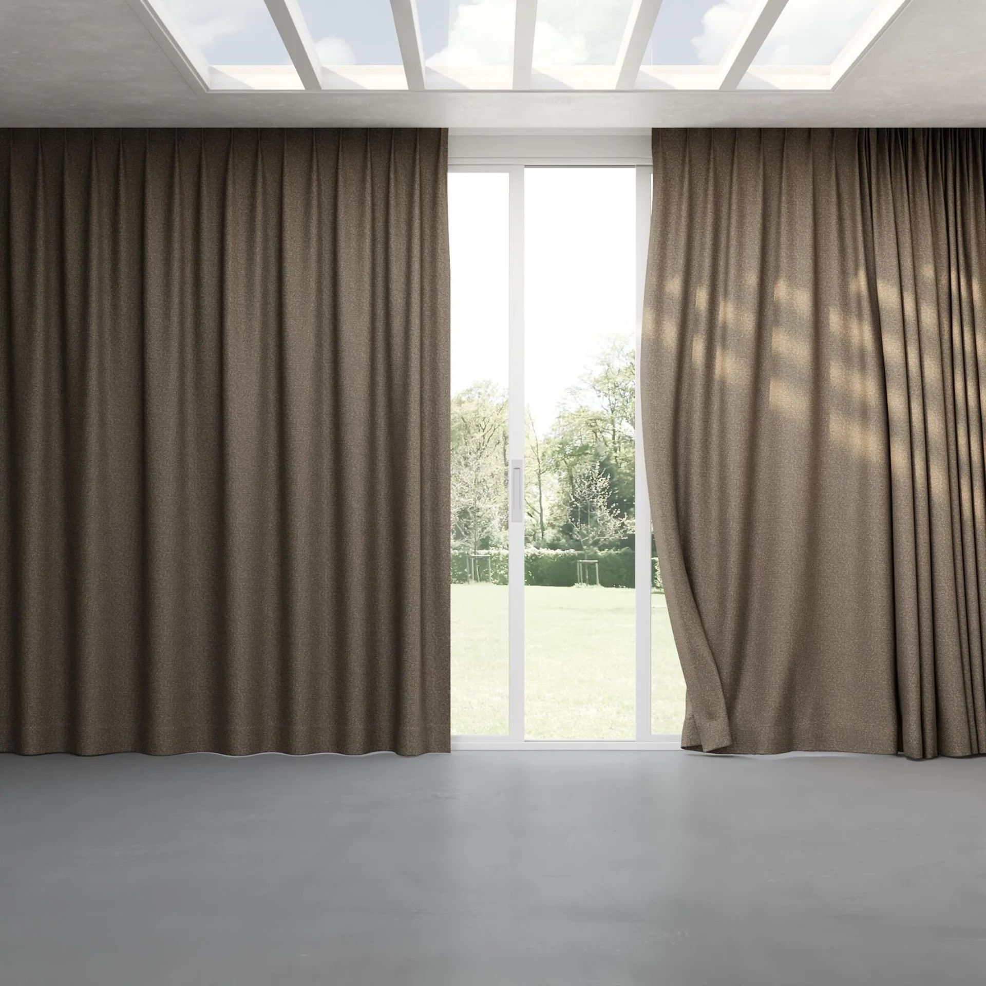 Full view of Bora Bora Husk, pinch pleat