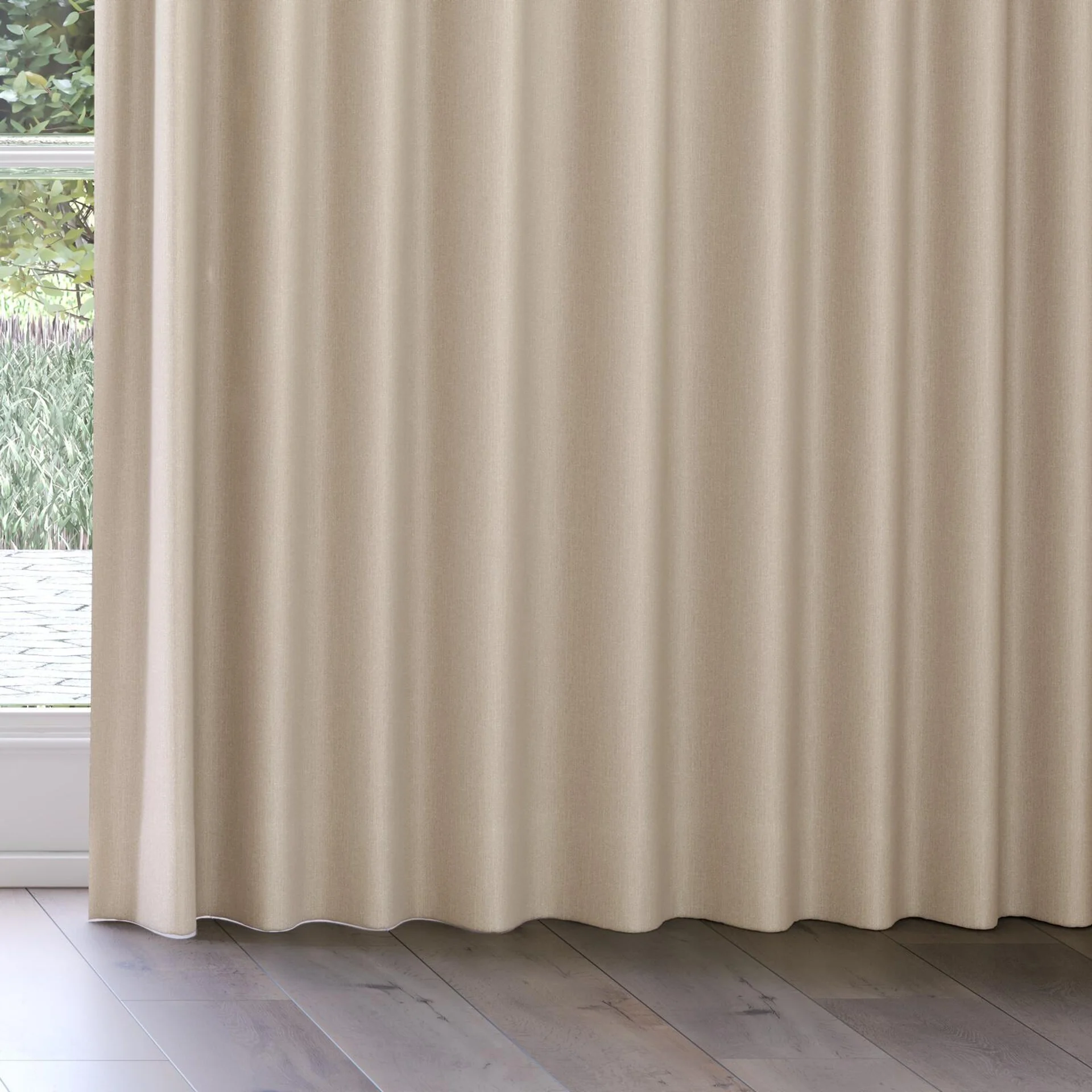 Bottom view of Re-New Natural, on curtain rail