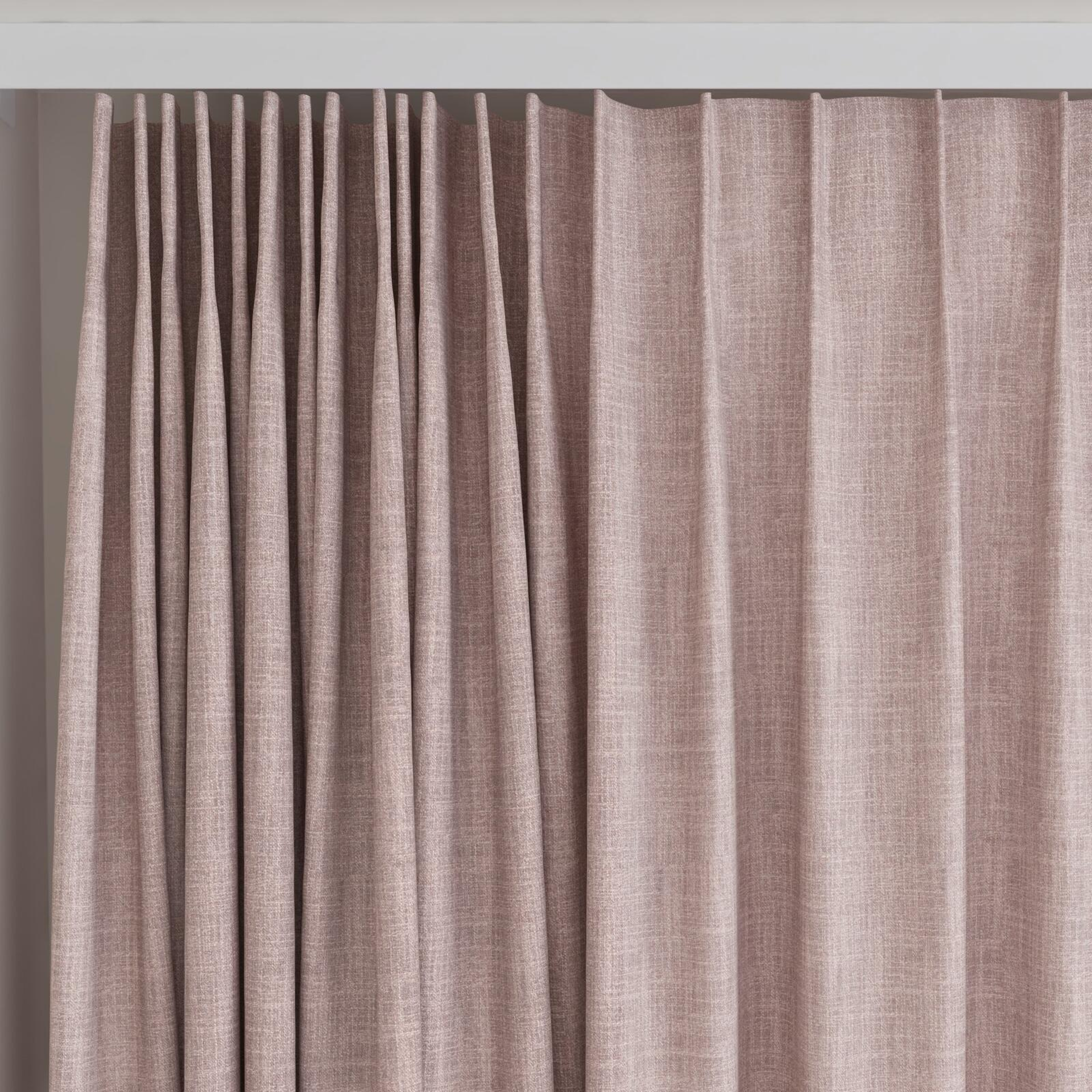 Top view of Motion Blush, on curtain rail