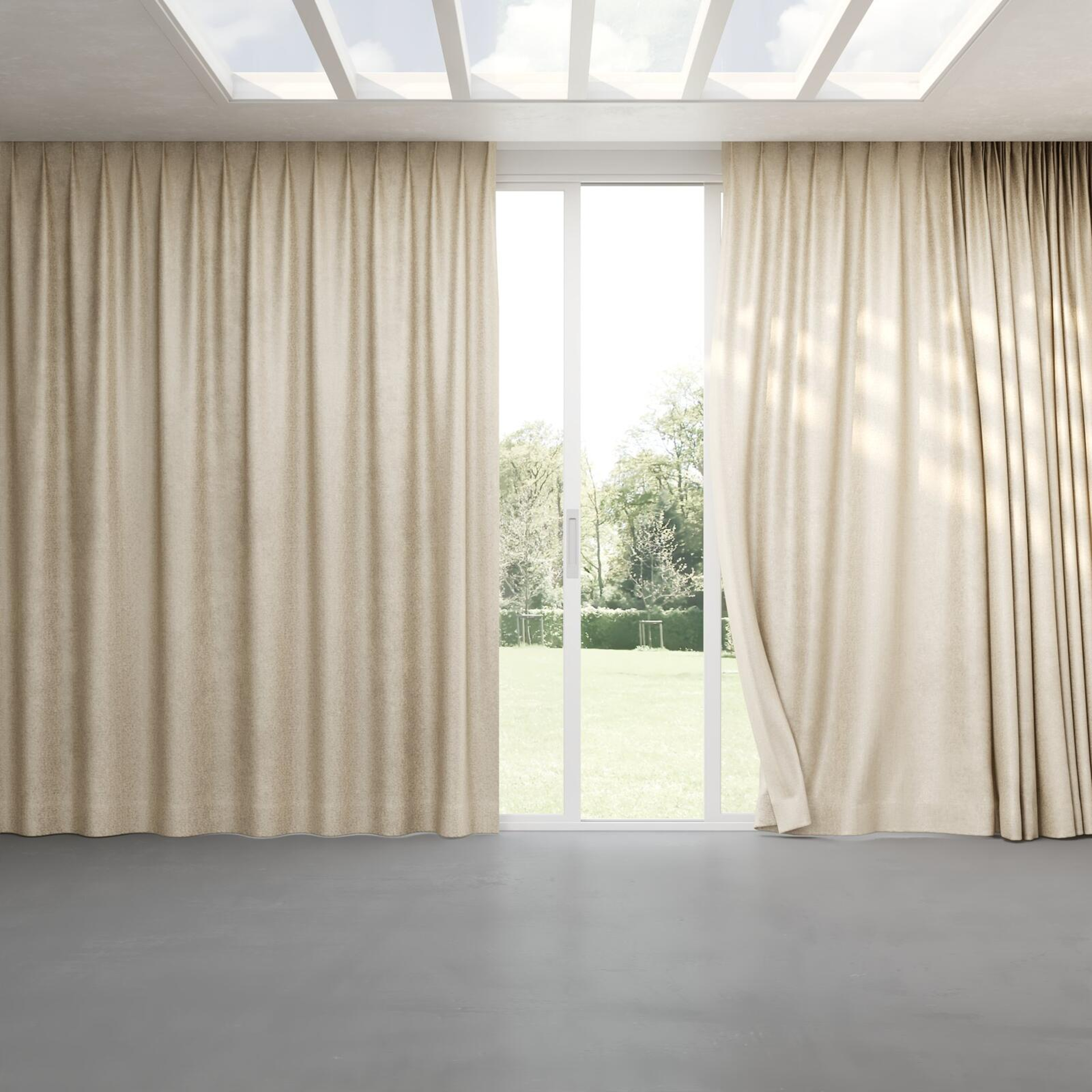 Full view of Hug Marzipan, pinch pleat