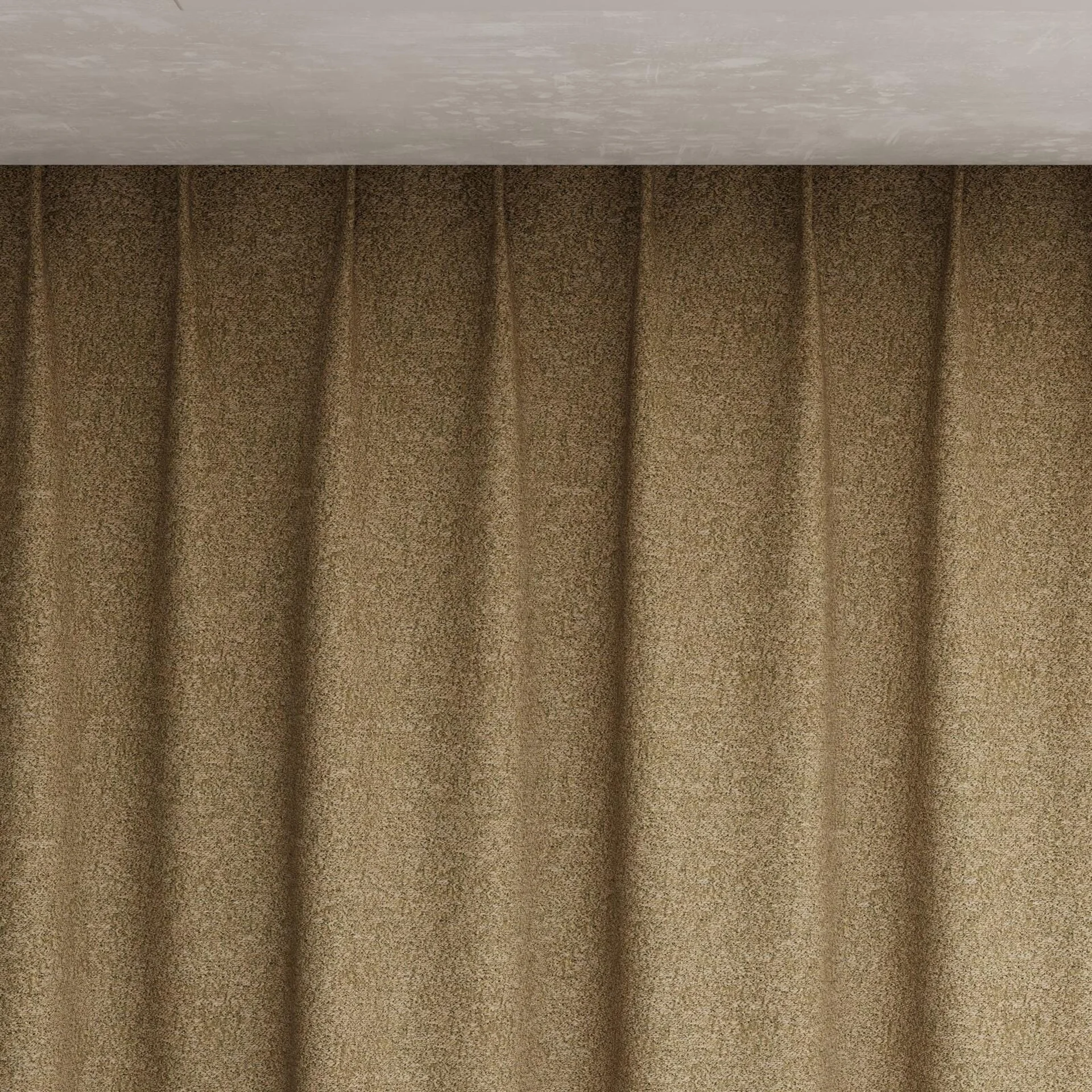 Top view of Metallique Gold, pinch pleat